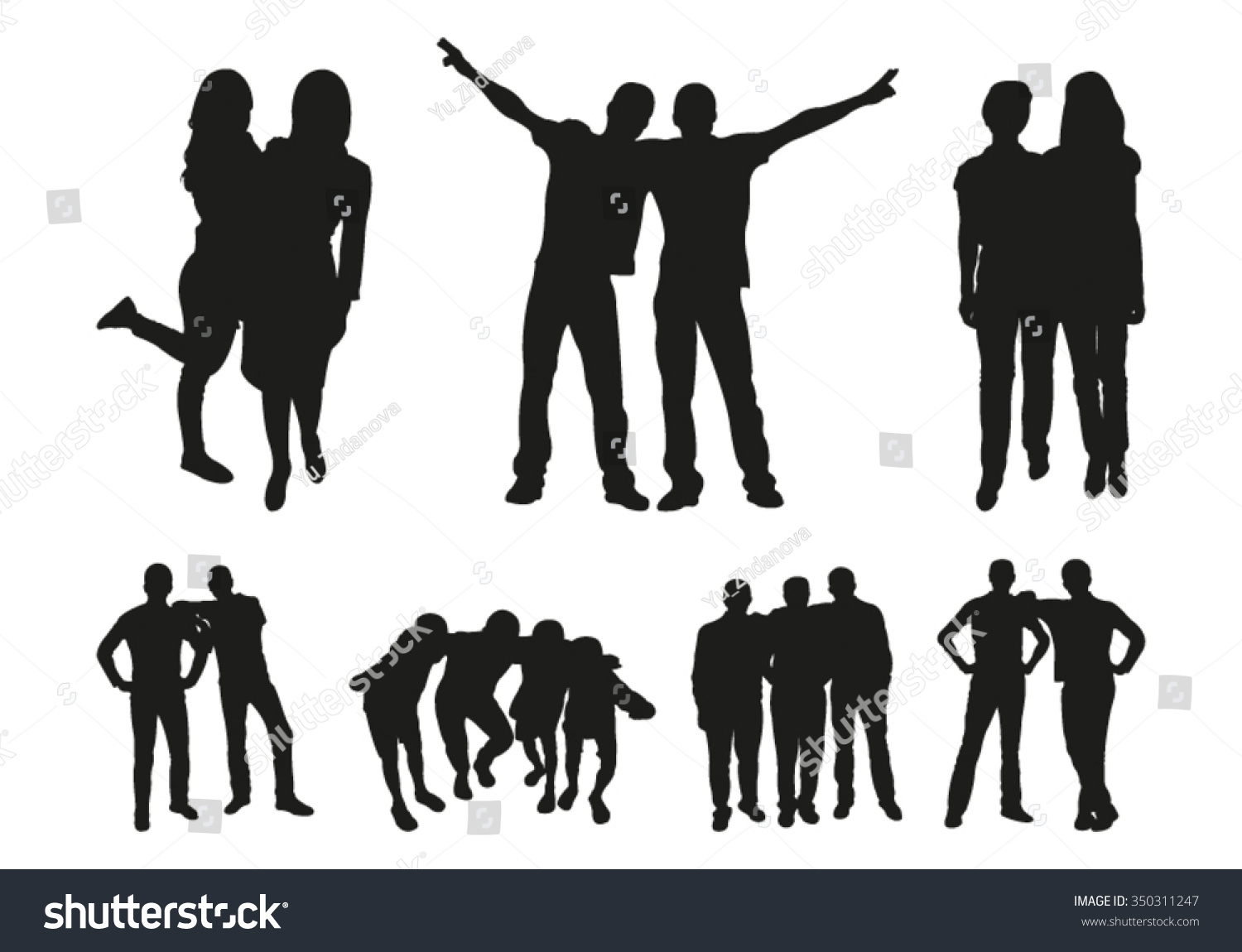 Edit Vectors Free Online - Friends silhouettes | Shutterstock Editor