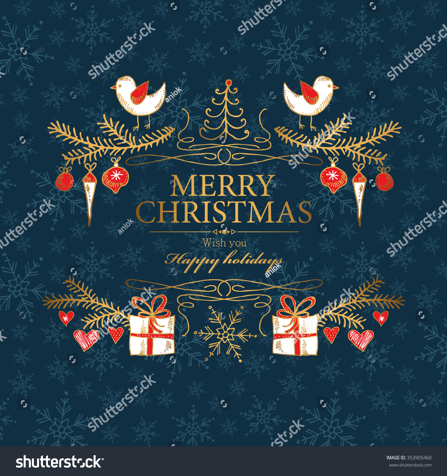 Edit Vectors Free Online - Christmas card | Shutterstock Editor