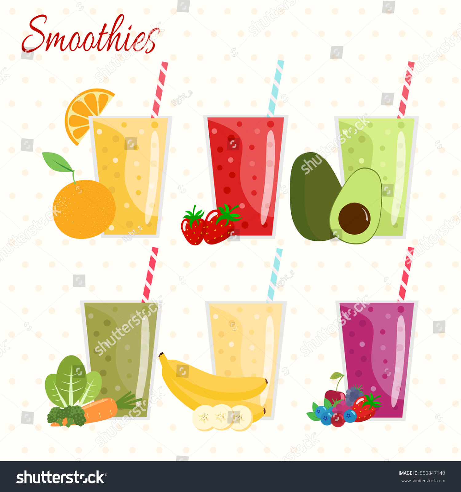 Edit Vectors Free Online - Cartoon smoothies. | Shutterstock Editor