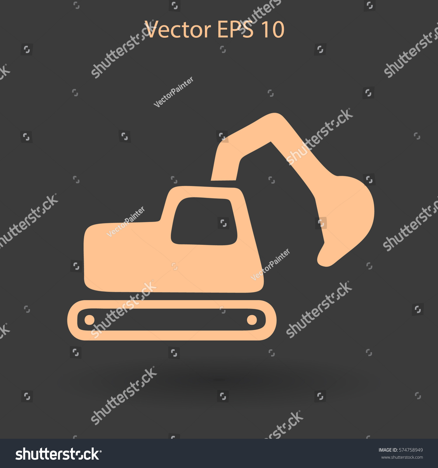 Edit Vectors Free Online - Flat excavator | Shutterstock Editor