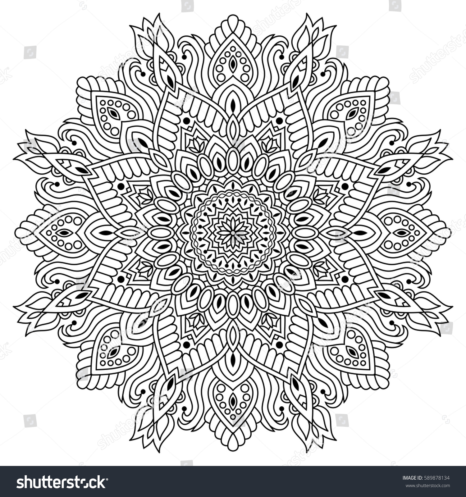 Download Edit Vectors Free Online - Mandala round | Shutterstock Editor