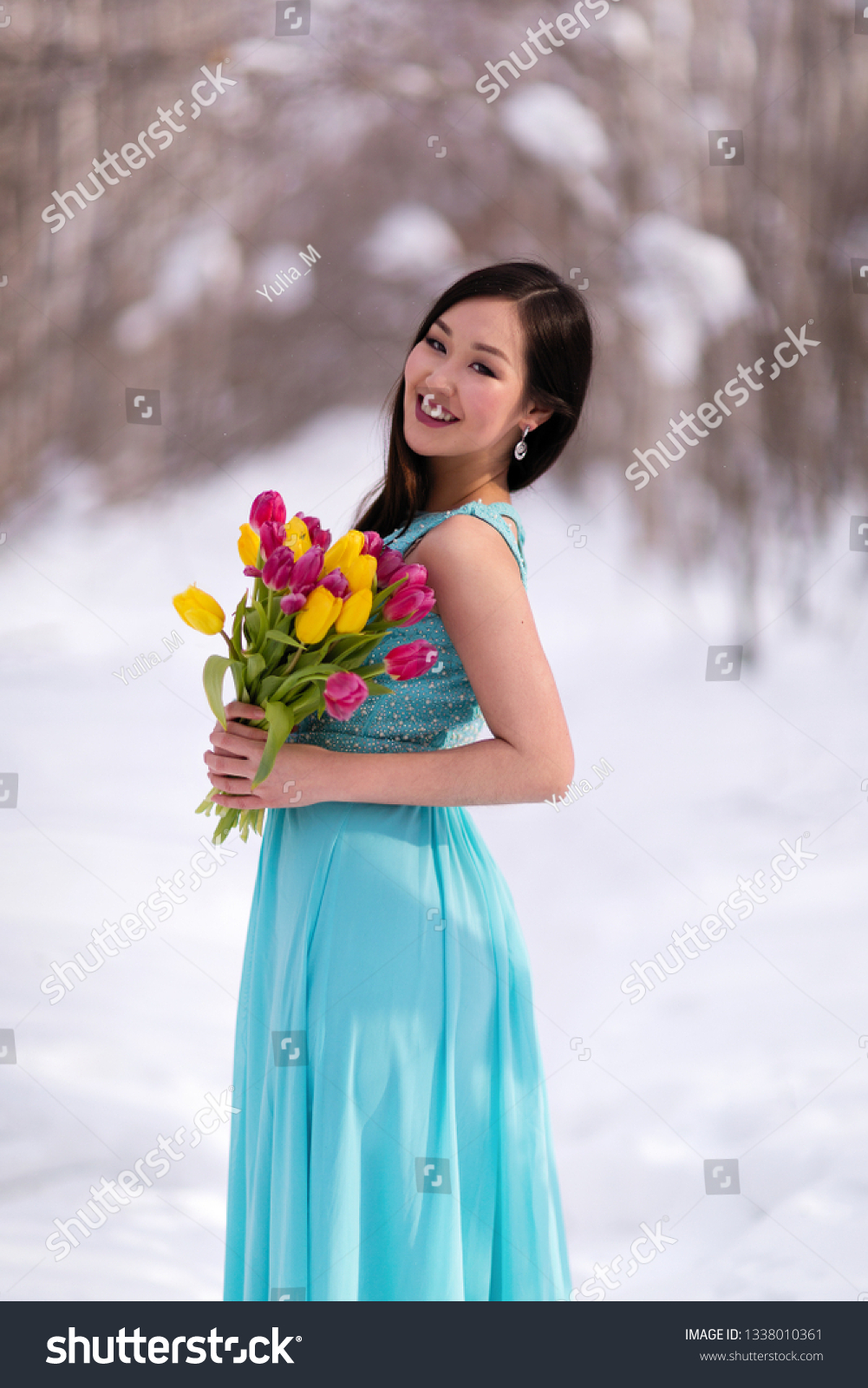 turquoise winter dress