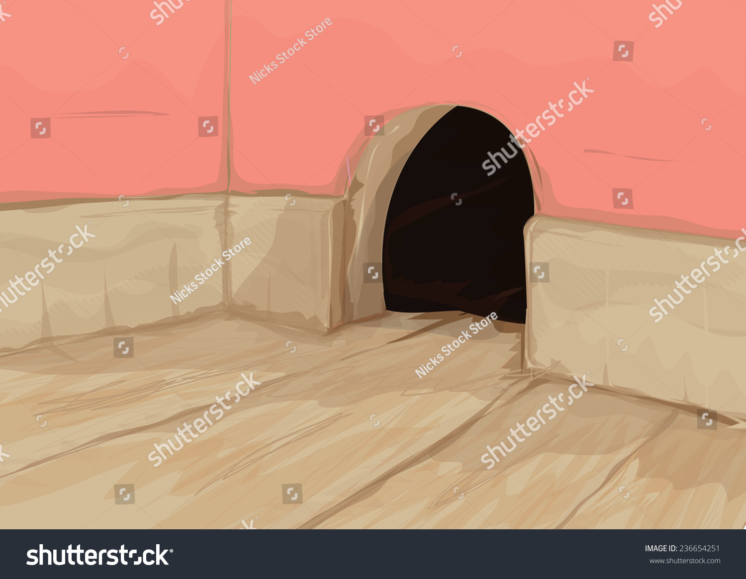 Cartoon Mouse Door Skirting Board Stock Illustration 236654251