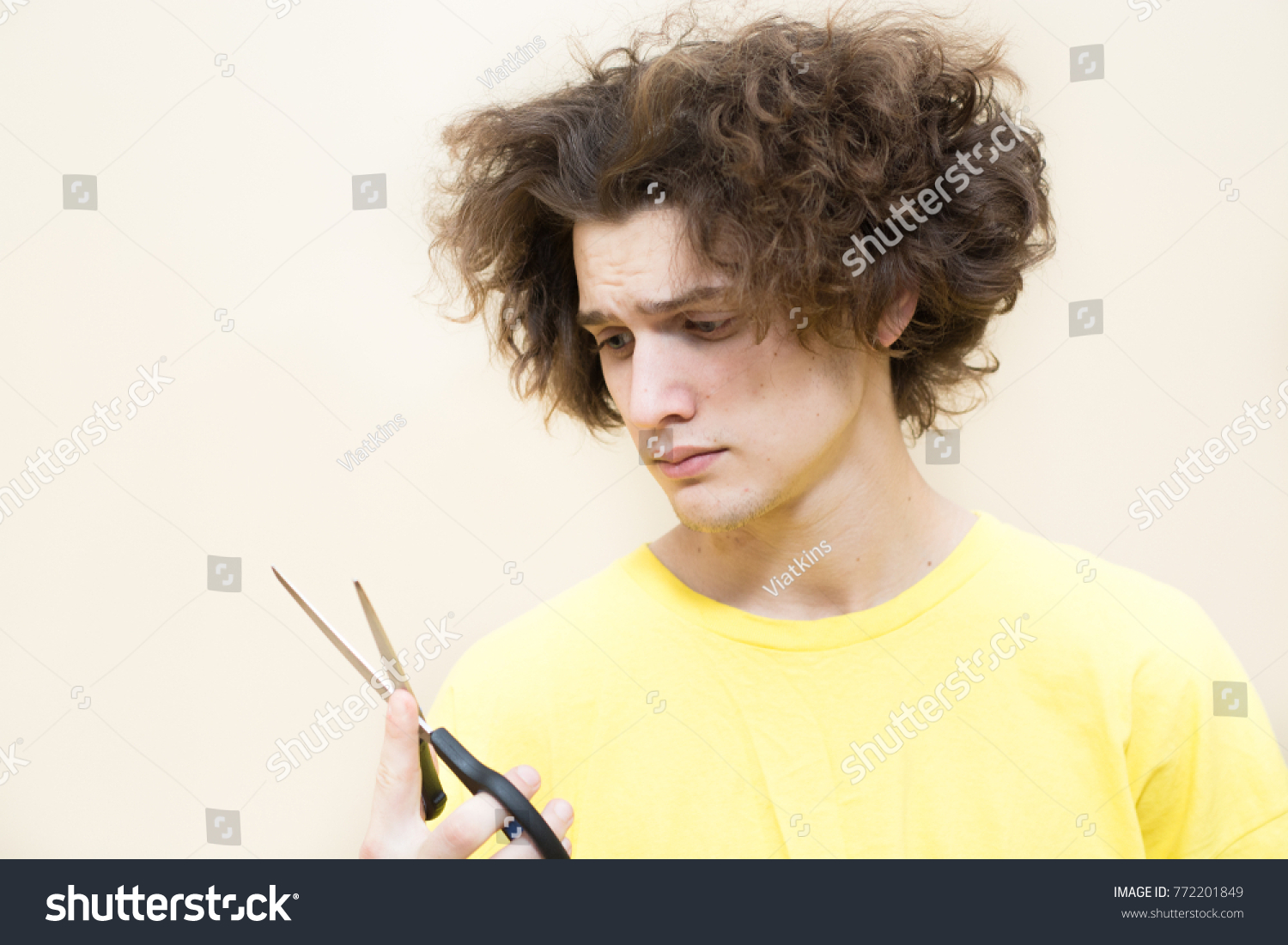 Funny Young Man Needs Haircut Dont Stock Photo Edit Now 772201849