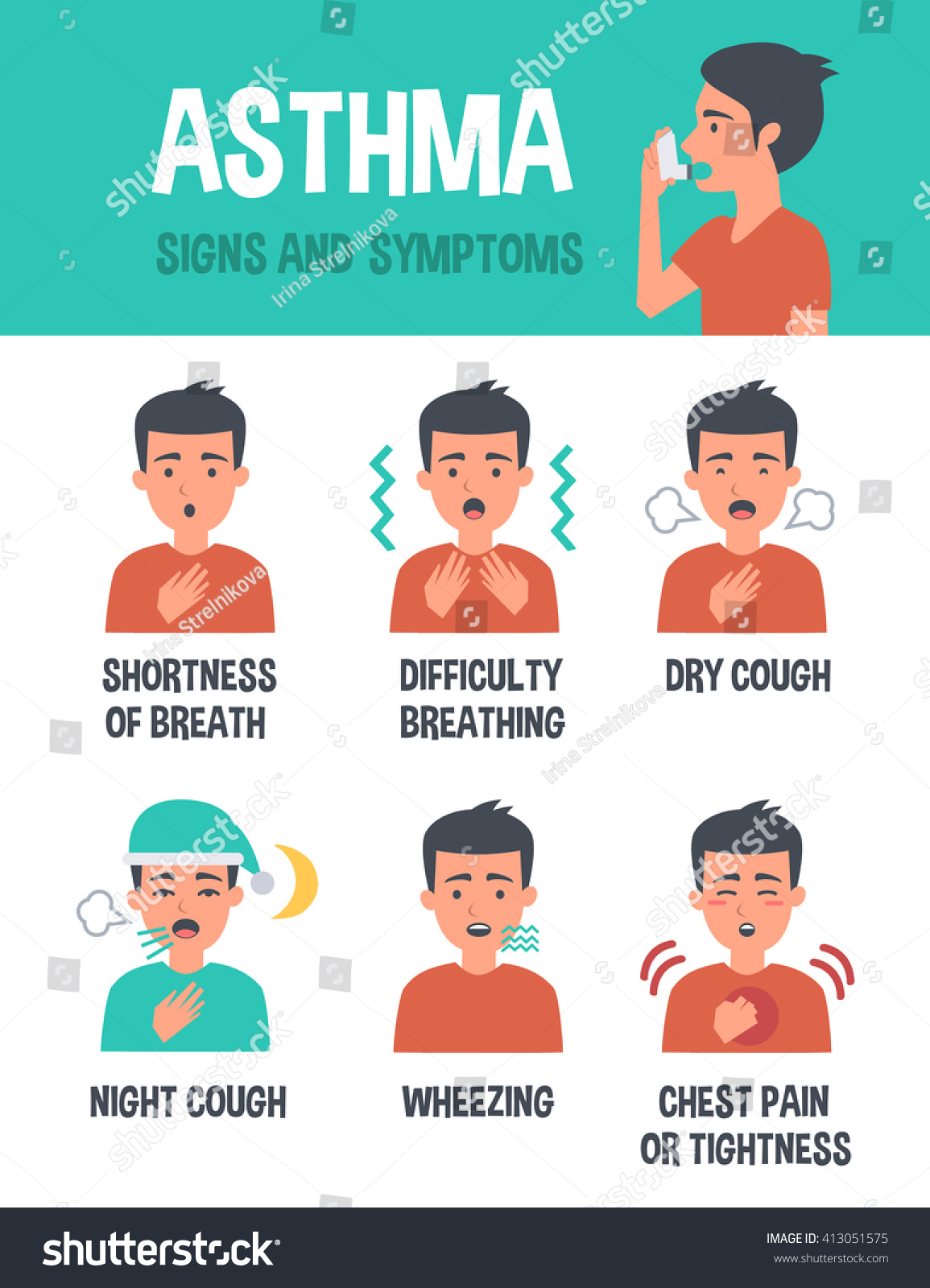 Asthma Infographic. Asthma Symptoms. Infographic Elements. Stock Photo ...