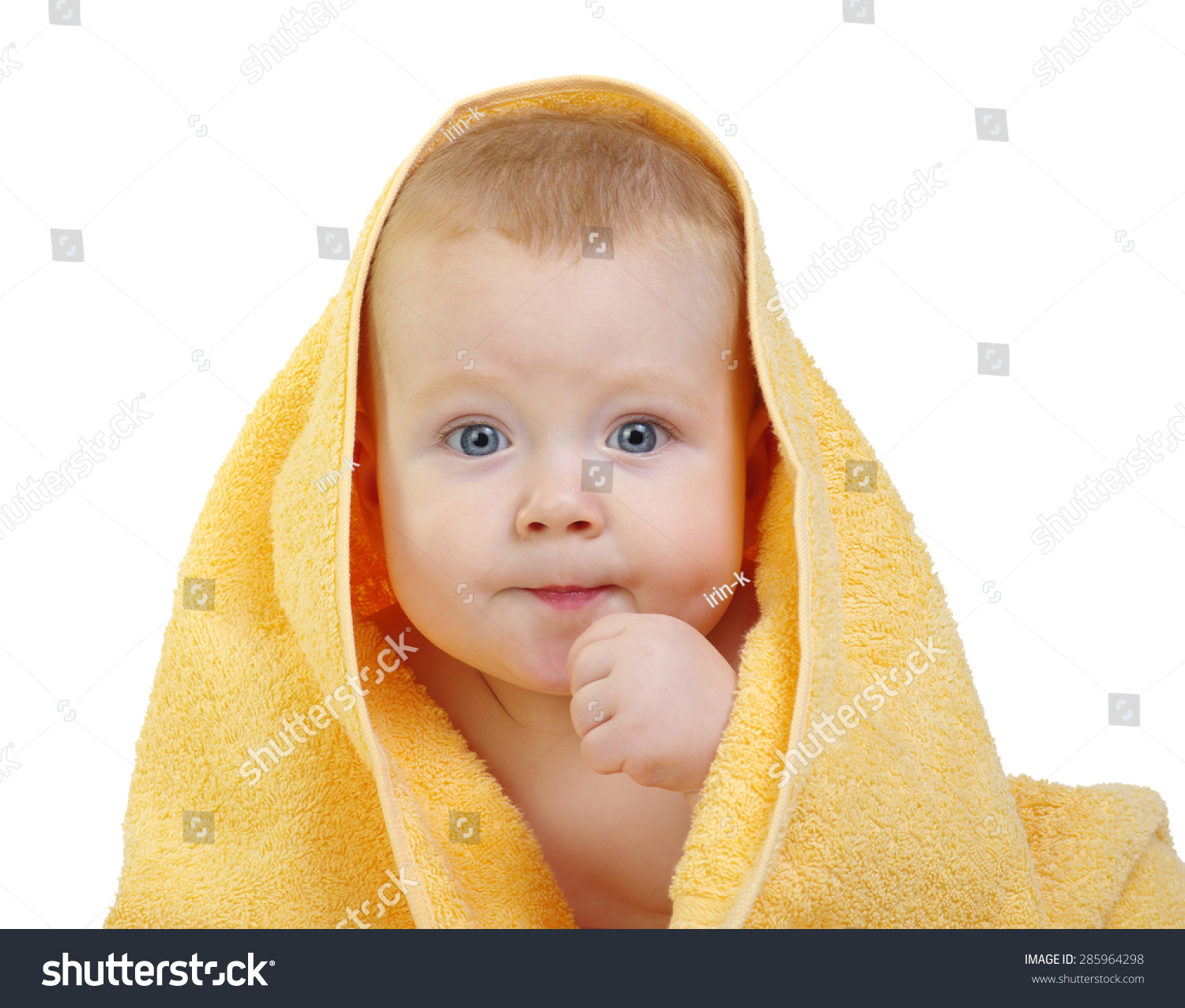 Baby In Towel On White Background Stock Photo 285964298 : Shutterstock