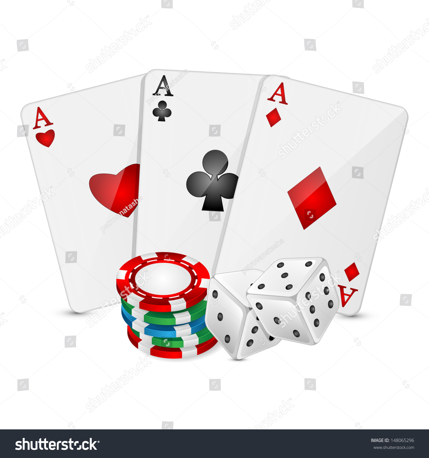 Background With Casino Elements On A White Background.Raster Stock ...