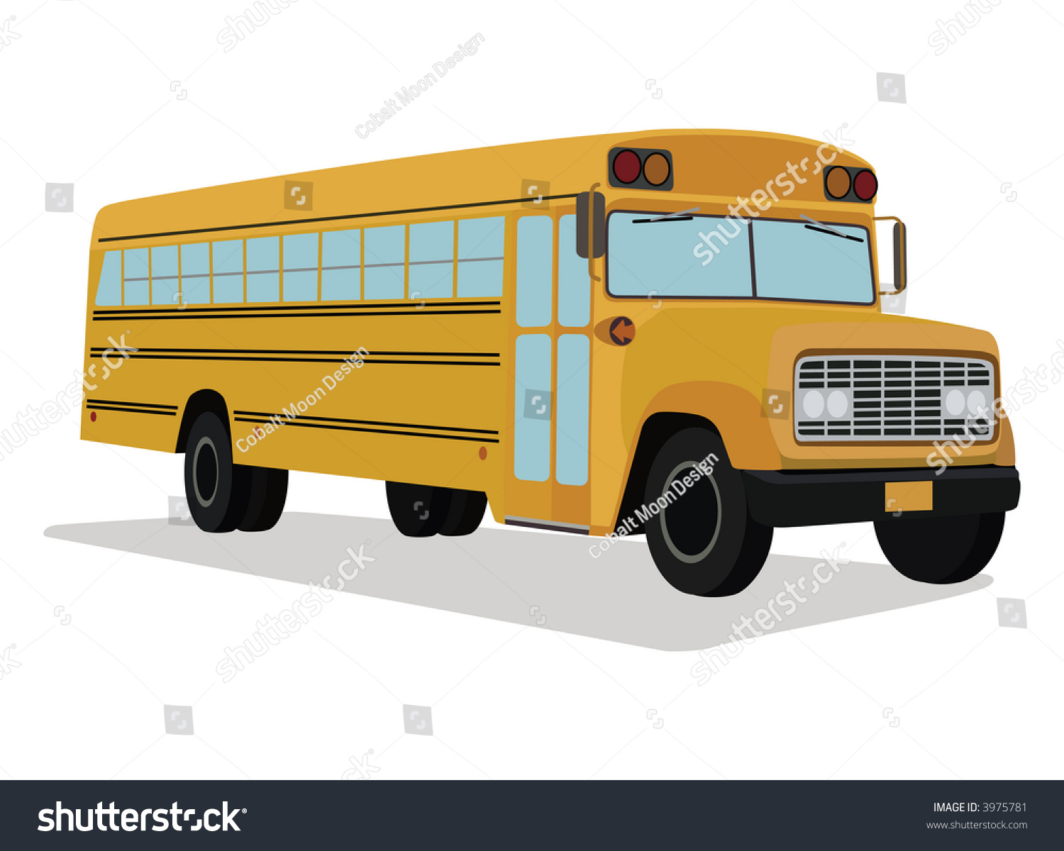 * Big Yellow School Bus Isolated On White Background Stock Photo ...