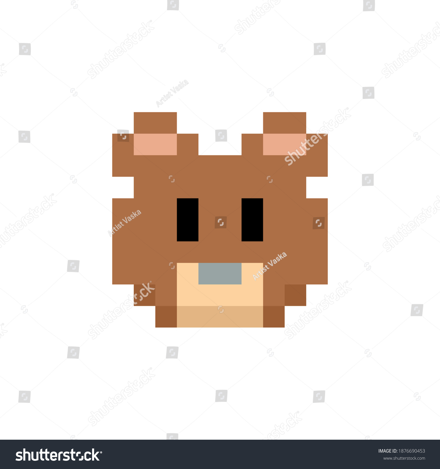 8 Bit Pixel Bear Bear Head Stock Illustration 1876690453 | Shutterstock