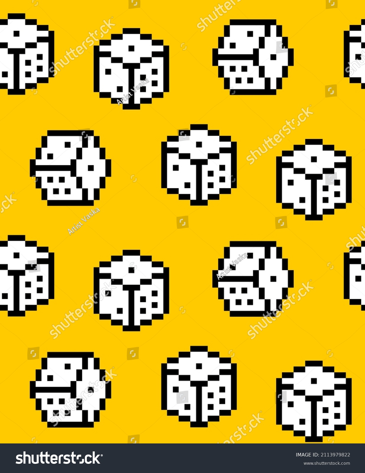 8 Bit Pixel Dice Illustration Cube Stock Illustration 2113979822