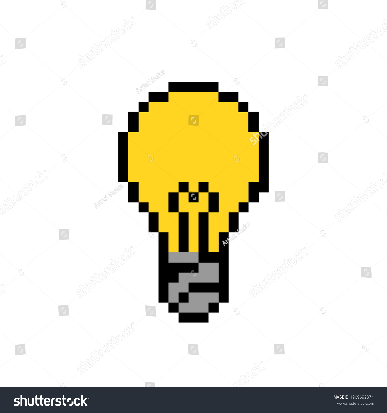 8 Bit Pixel Incandescent Light Bulb Stock Illustration 1909692874 ...