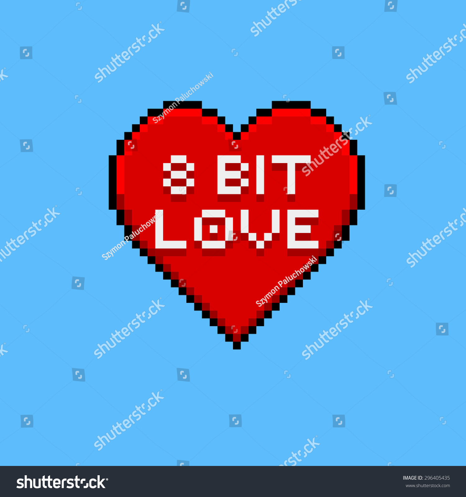 8 Bit Pixel Love Heart Pixelart Stock Illustration 296405435 9111