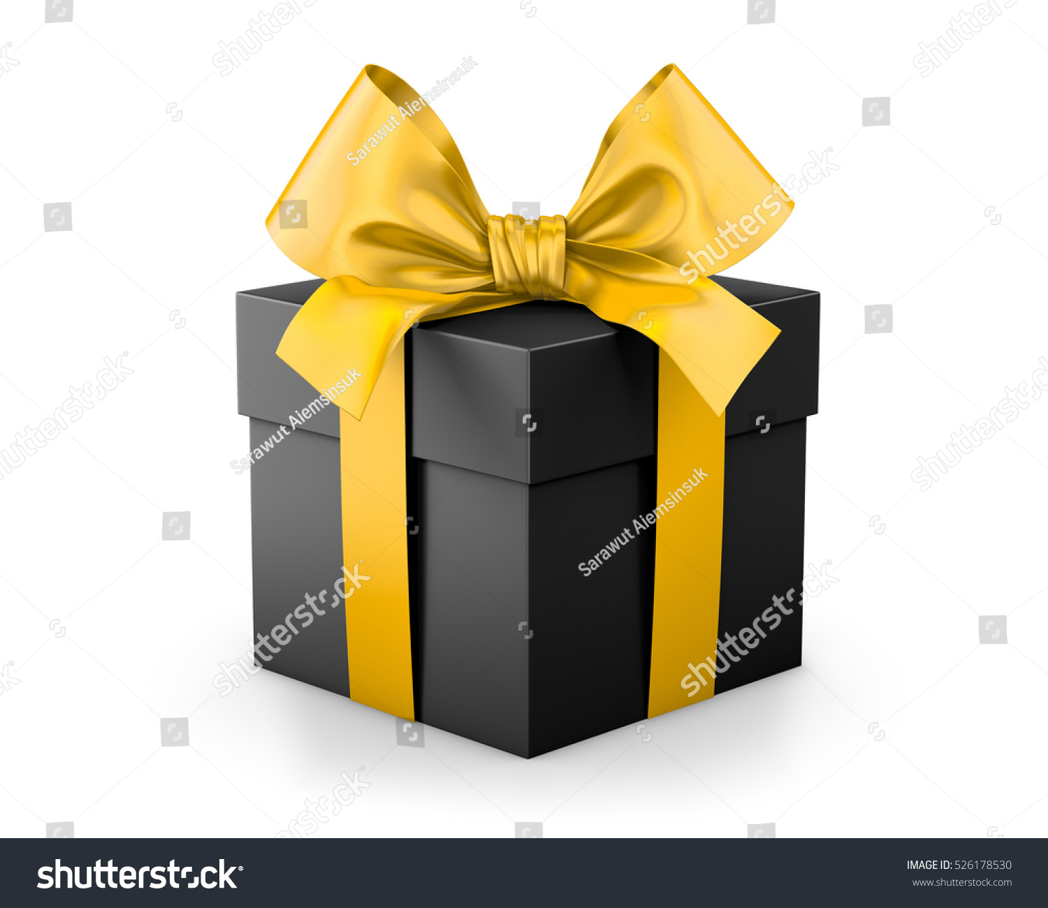 Black Yellow Gift Box Christmas New Stock Illustration 526178530