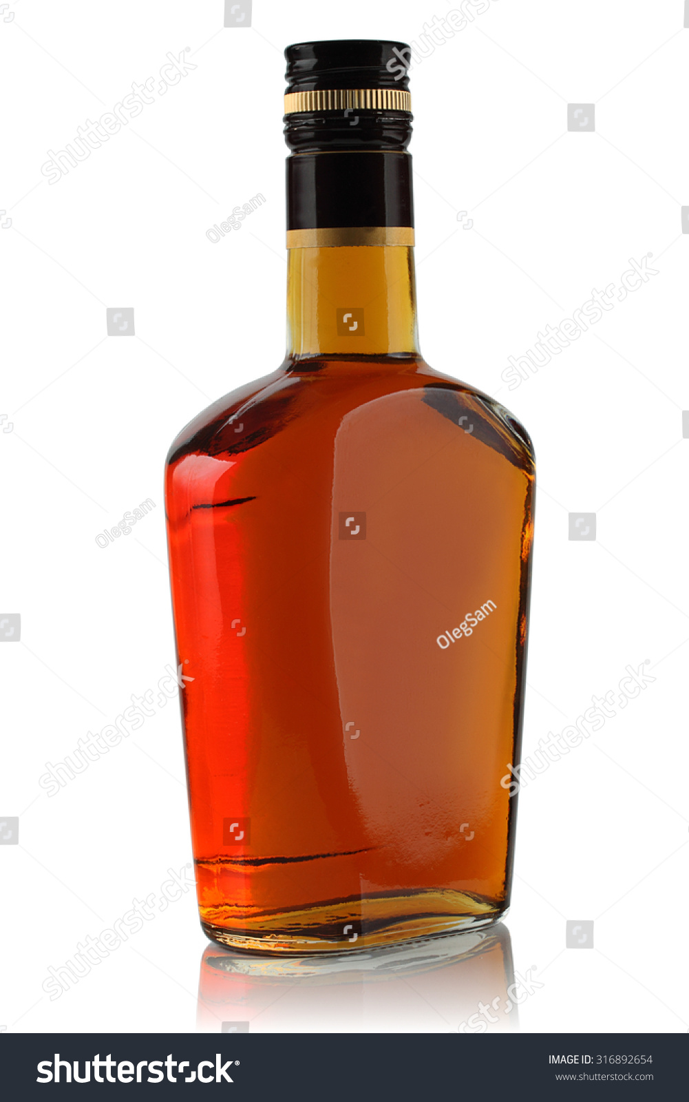 Bottle Of Liquor On A White Background Stock Photo 316892654 : Shutterstock