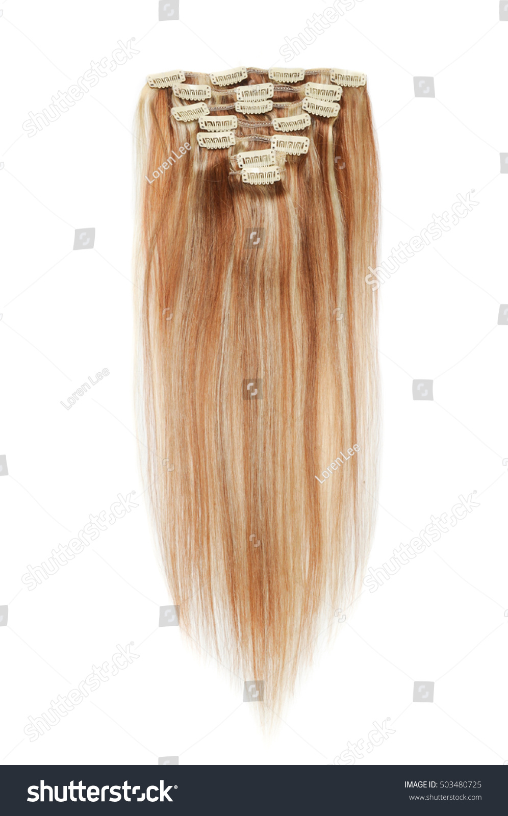 Clip Straight Dark Brown Mix Blonde Stock Photo Edit Now