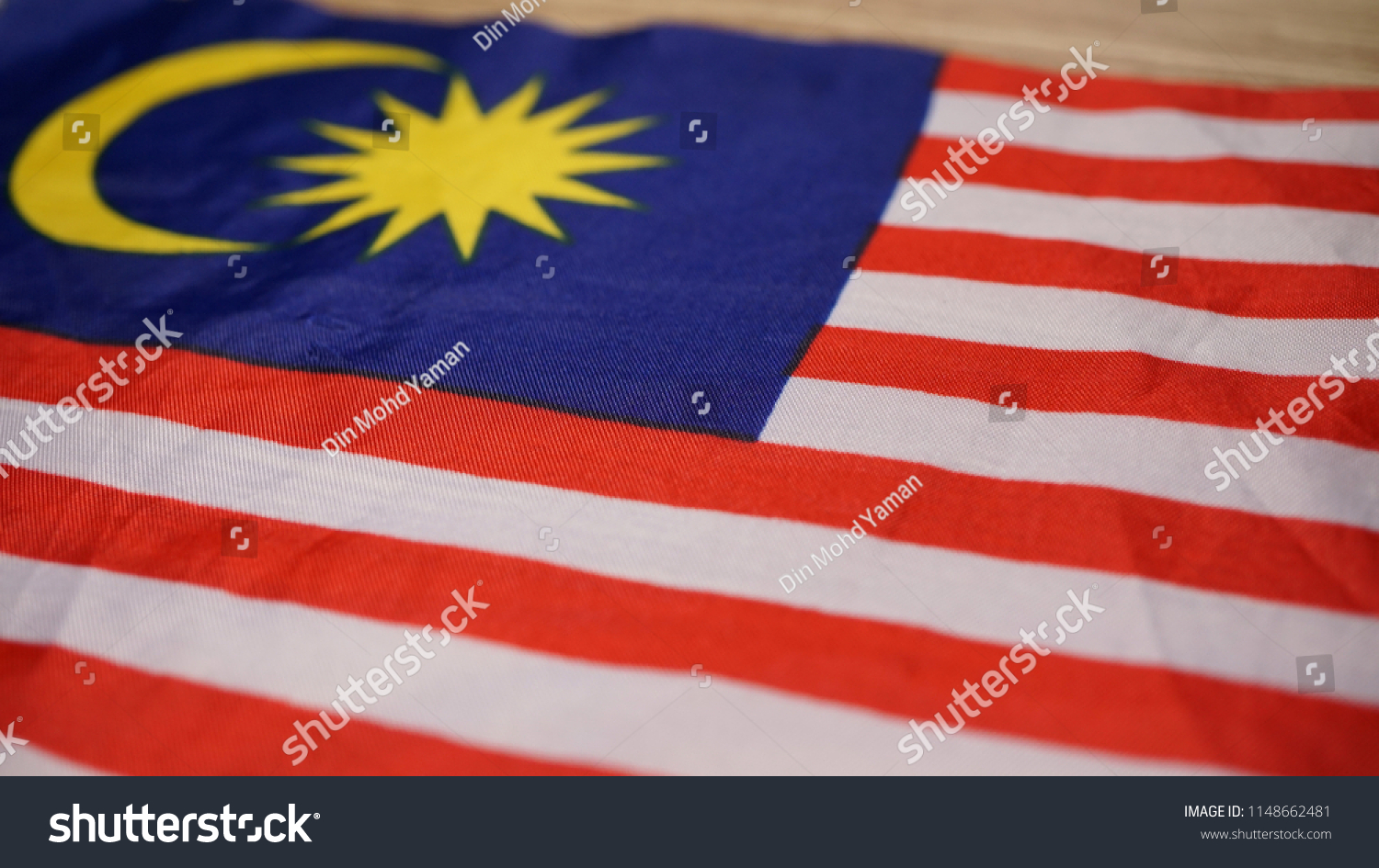 Close Malaysian Flag Jalur Gemilang On Stock Photo 1148662481