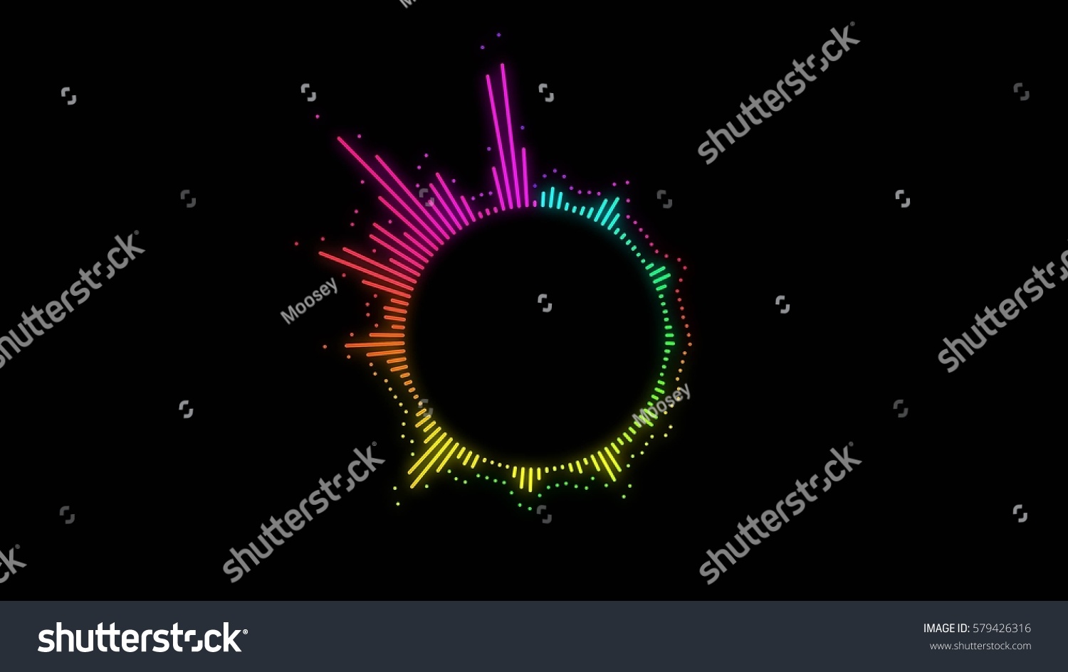 カラフルな明るい抽象的オーディオスペクトル背景 のイラスト素材 579426316