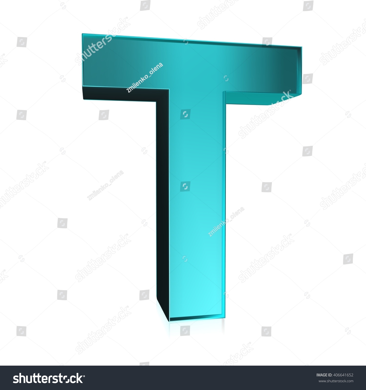 3d Alphabet Turquoise Color With Metal Texture, Isolated On White ...