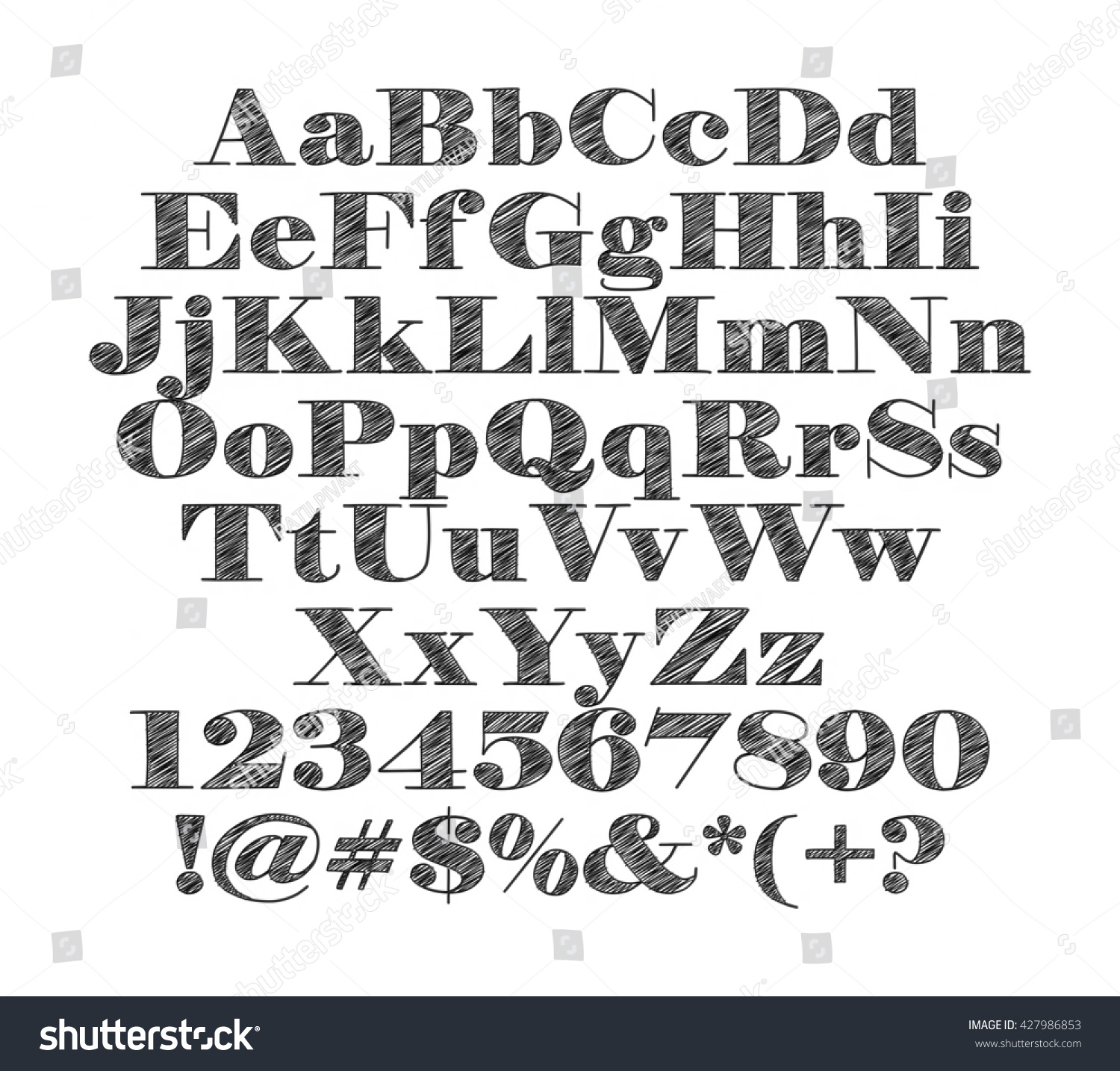 3d Black Alphabets On Isolated White Background. Stock Photo 427986853 ...