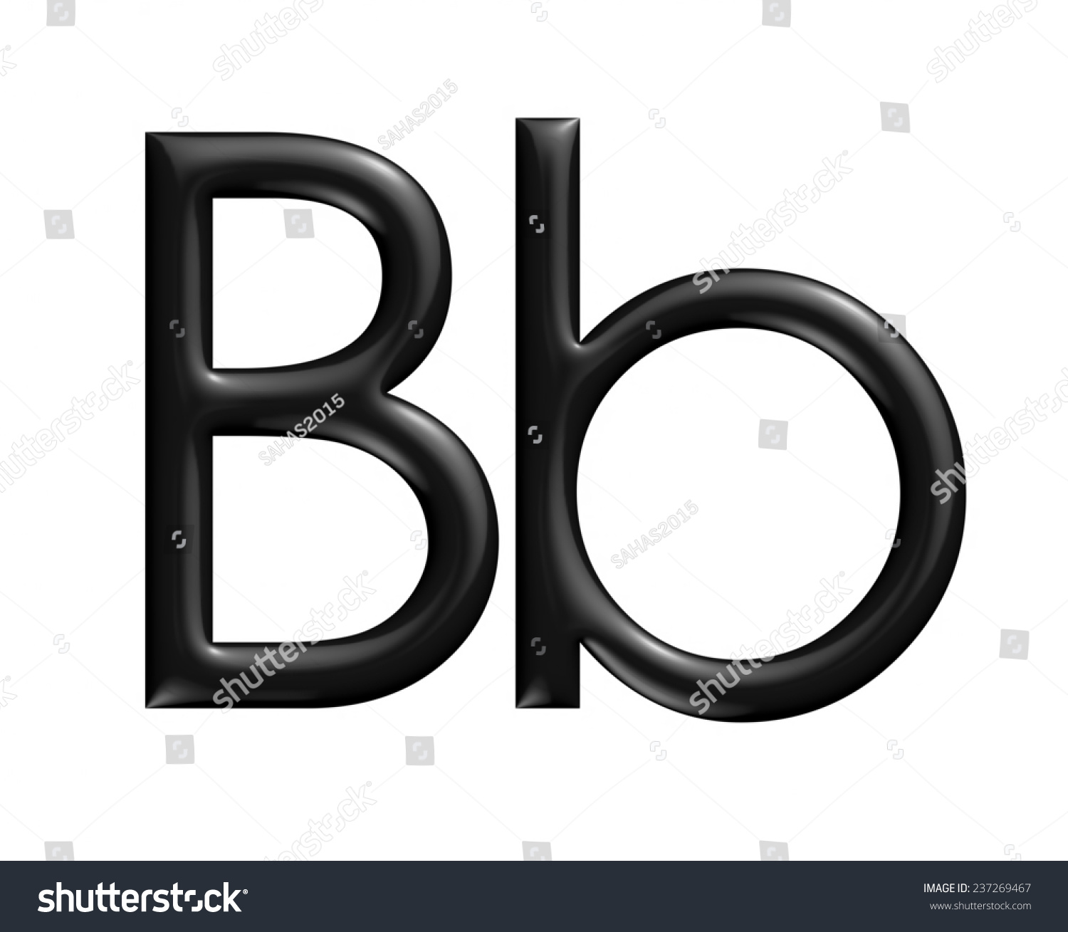 3d Black B Alphabet Big Small Stock Illustration 237269467