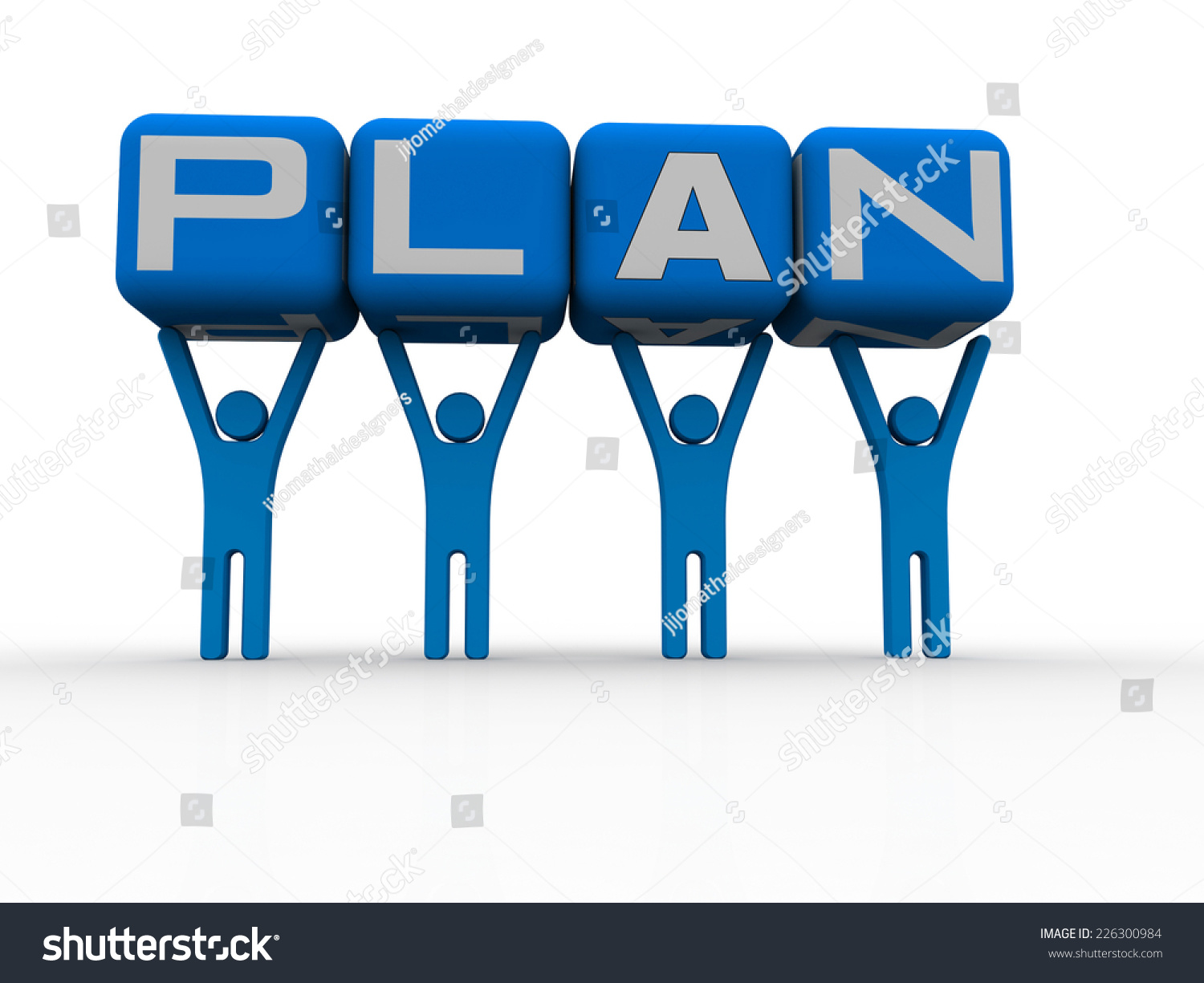 3d Business Man Presenting Word Plan Stock Illustration 226300984 ...