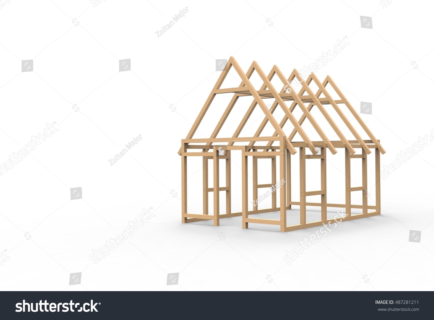 Download 3d Cad Model Wooden House Frame Stock Illustration 487281211