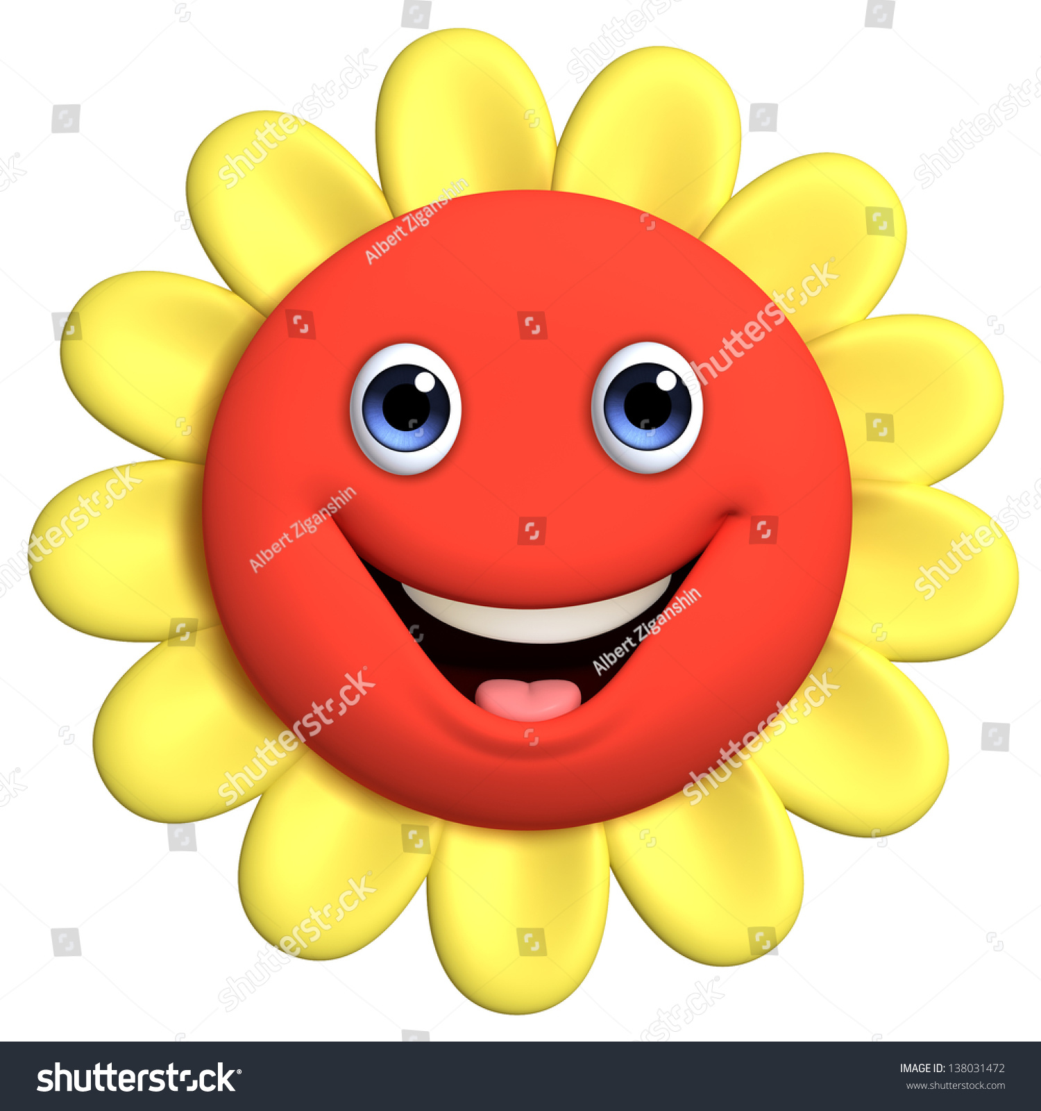 3d Cartoon Cute Flower Stock Photo 138031472 : Shutterstock