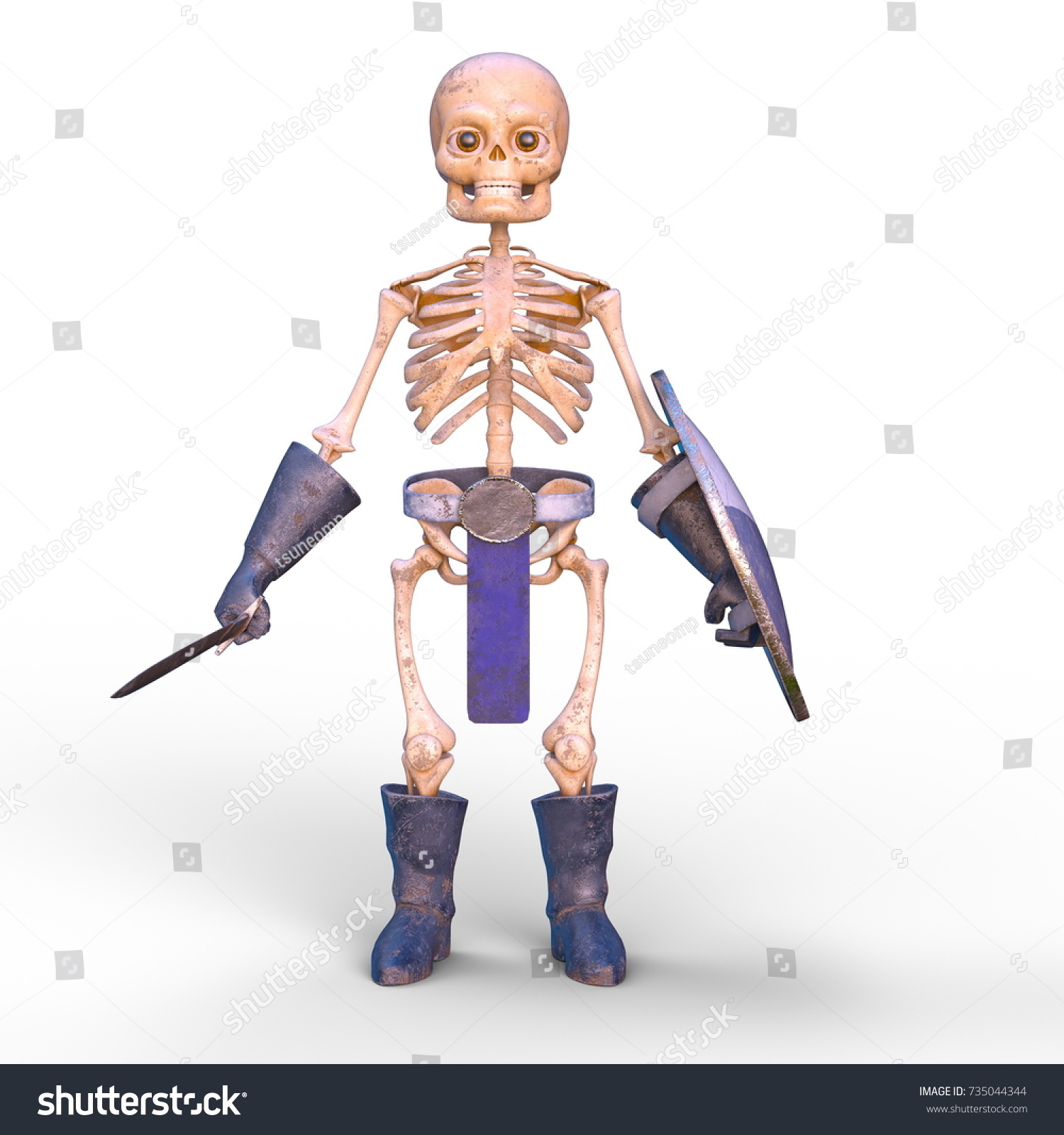 3d Cg Rendering Skeleton Knight Stock Illustration 735044344 | Shutterstock