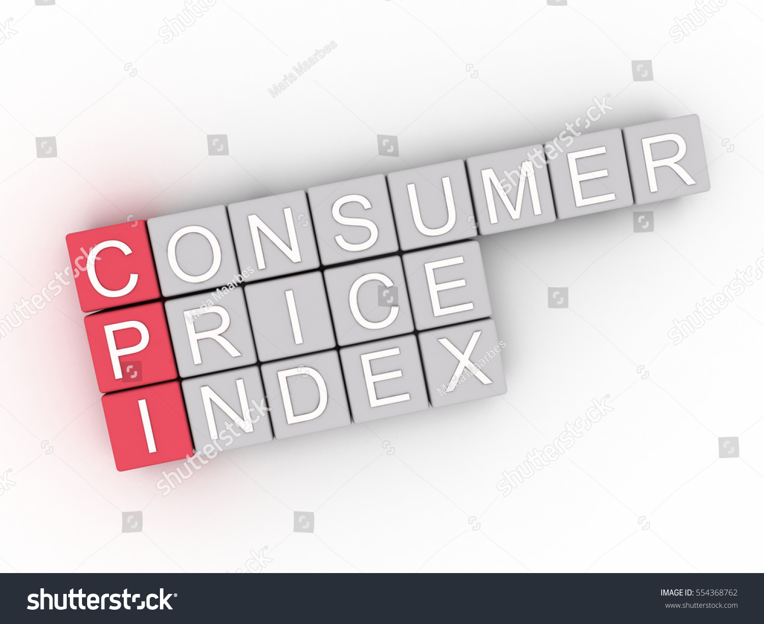 3d Cpi Consumer Price Index Word Stock Illustration 554368762 ...