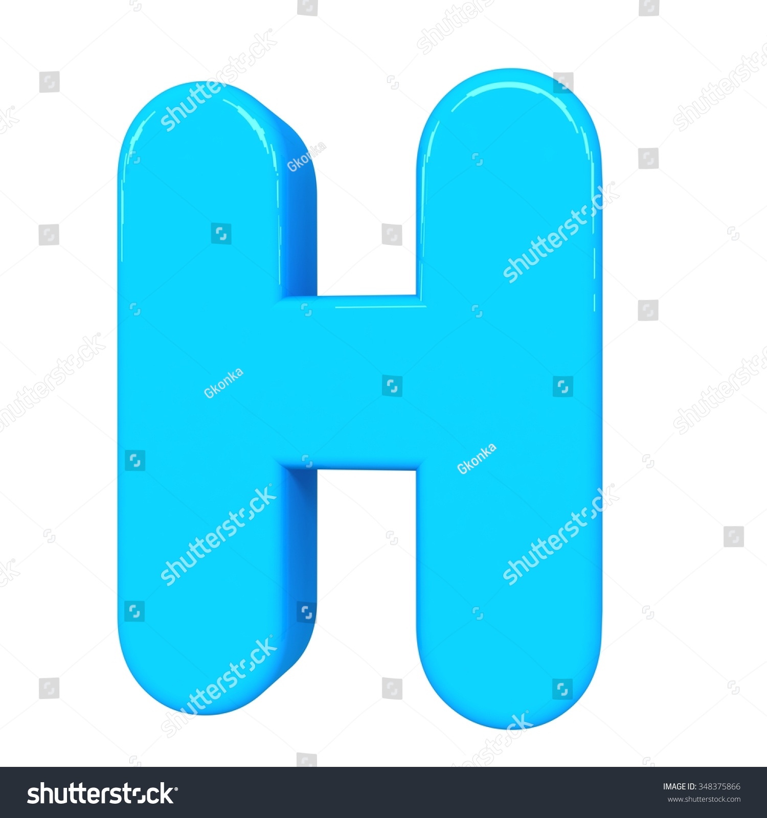 3d Cute Blue Letter H Cartoon Stock Illustration 348375866 - Shutterstock