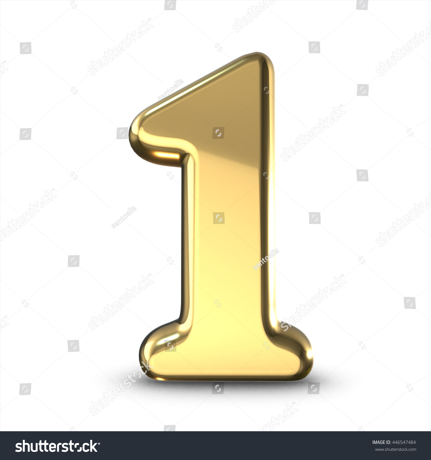 3d Cute Gold Metal Number 1 Stock Illustration 446547484 | Shutterstock
