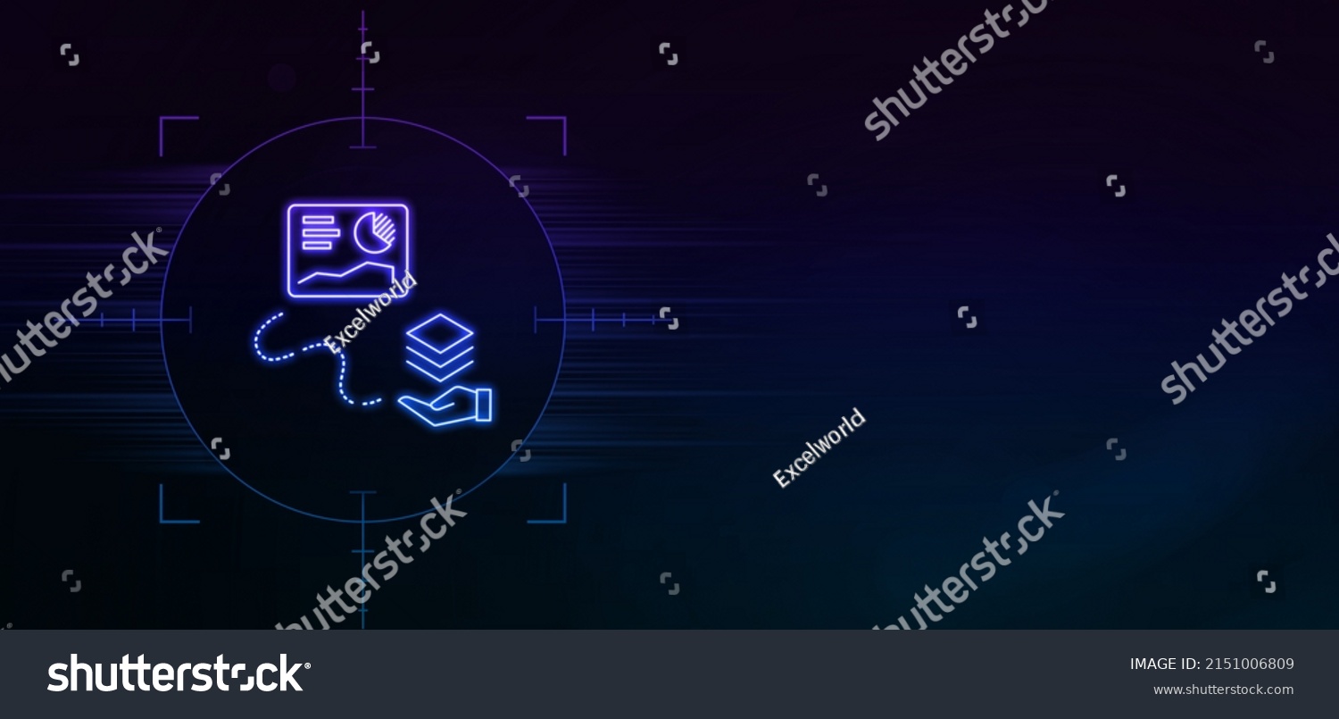 3d Data Driven Decisionmaking Icon Neon Stock Illustration 2151006809