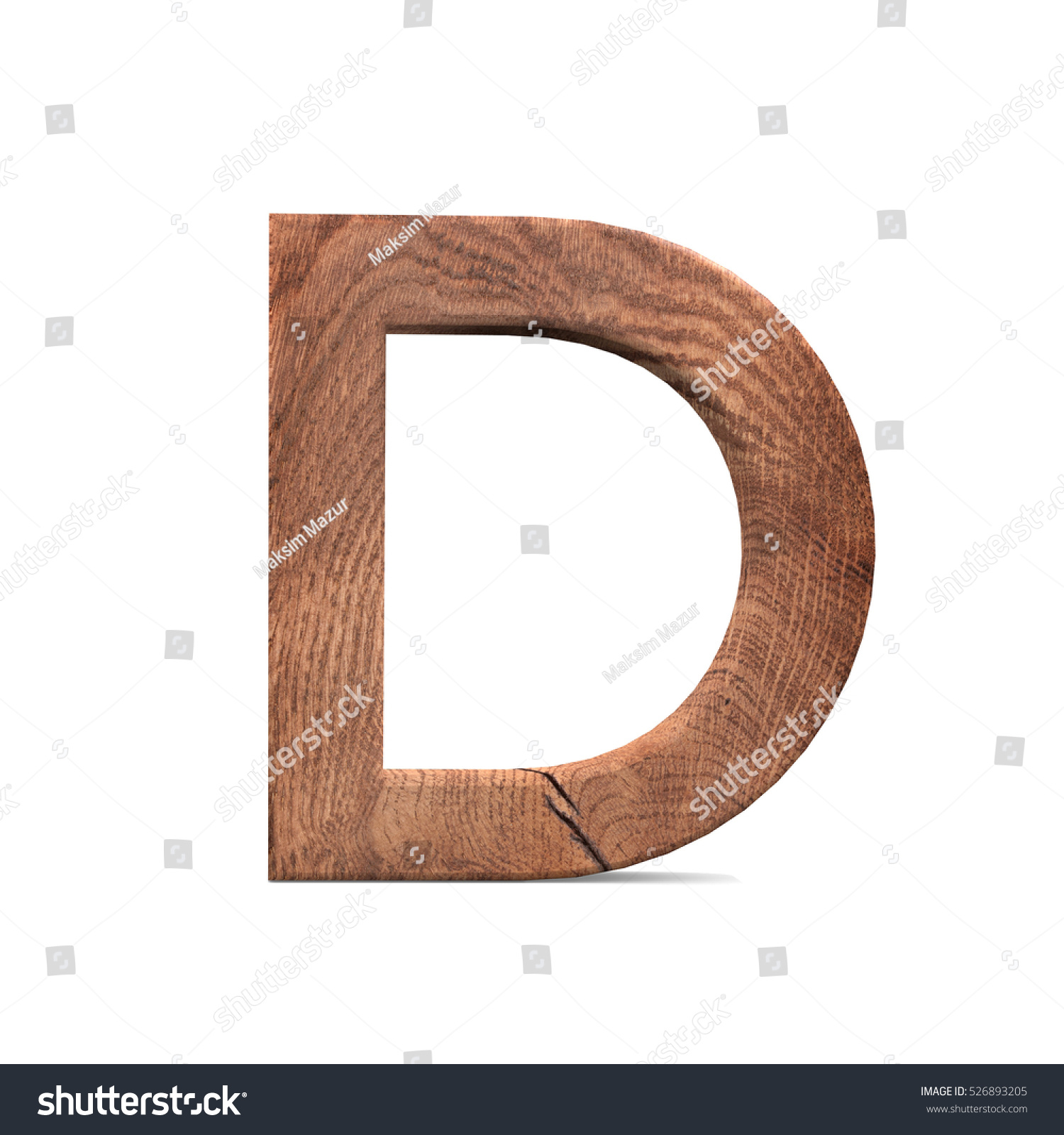3d Decorative Wooden Alphabet Capital Letter Stock Illustration ...