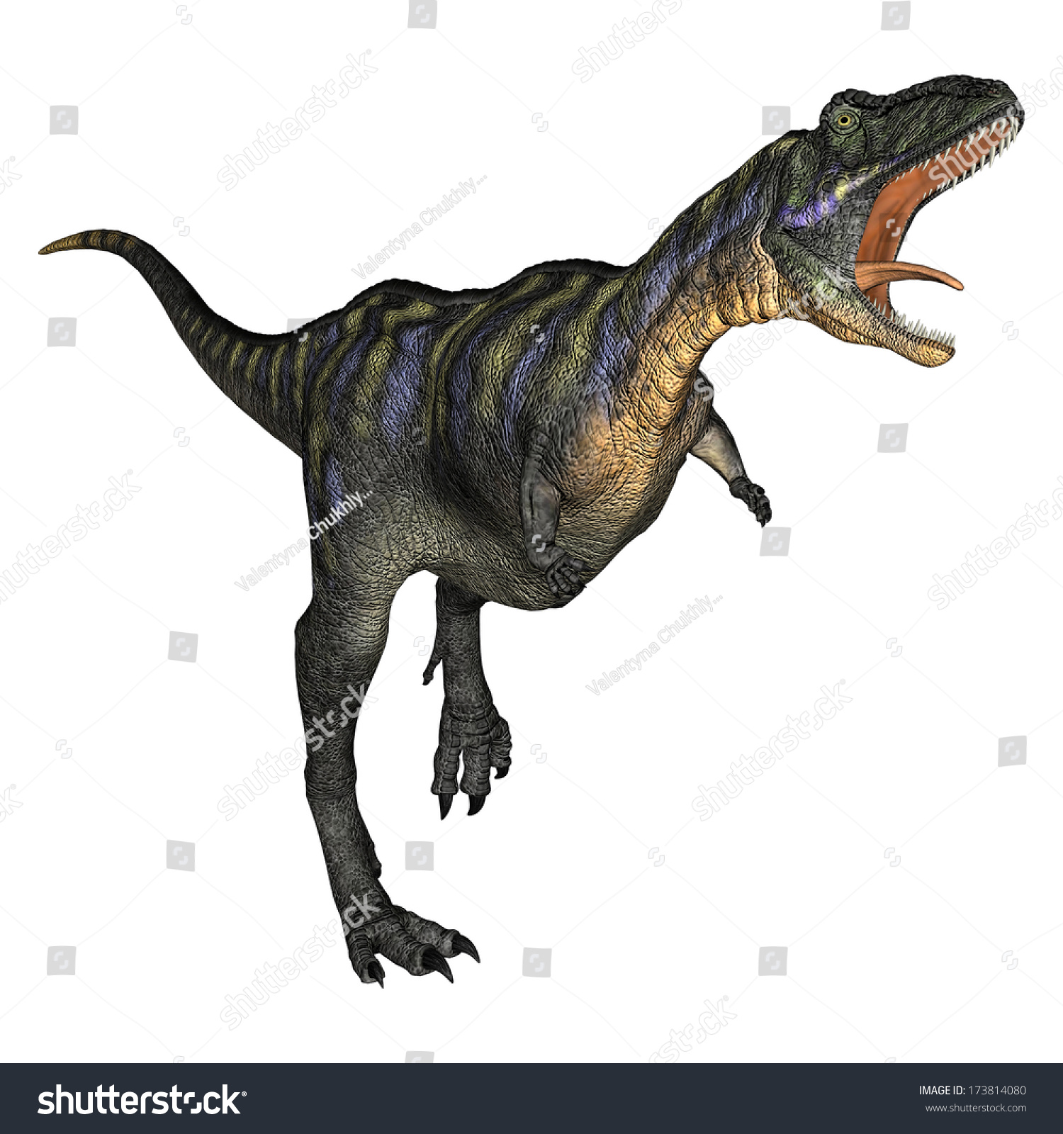 3d Digital Render Running Dinosaur Aucasaurus Stock Illustration ...