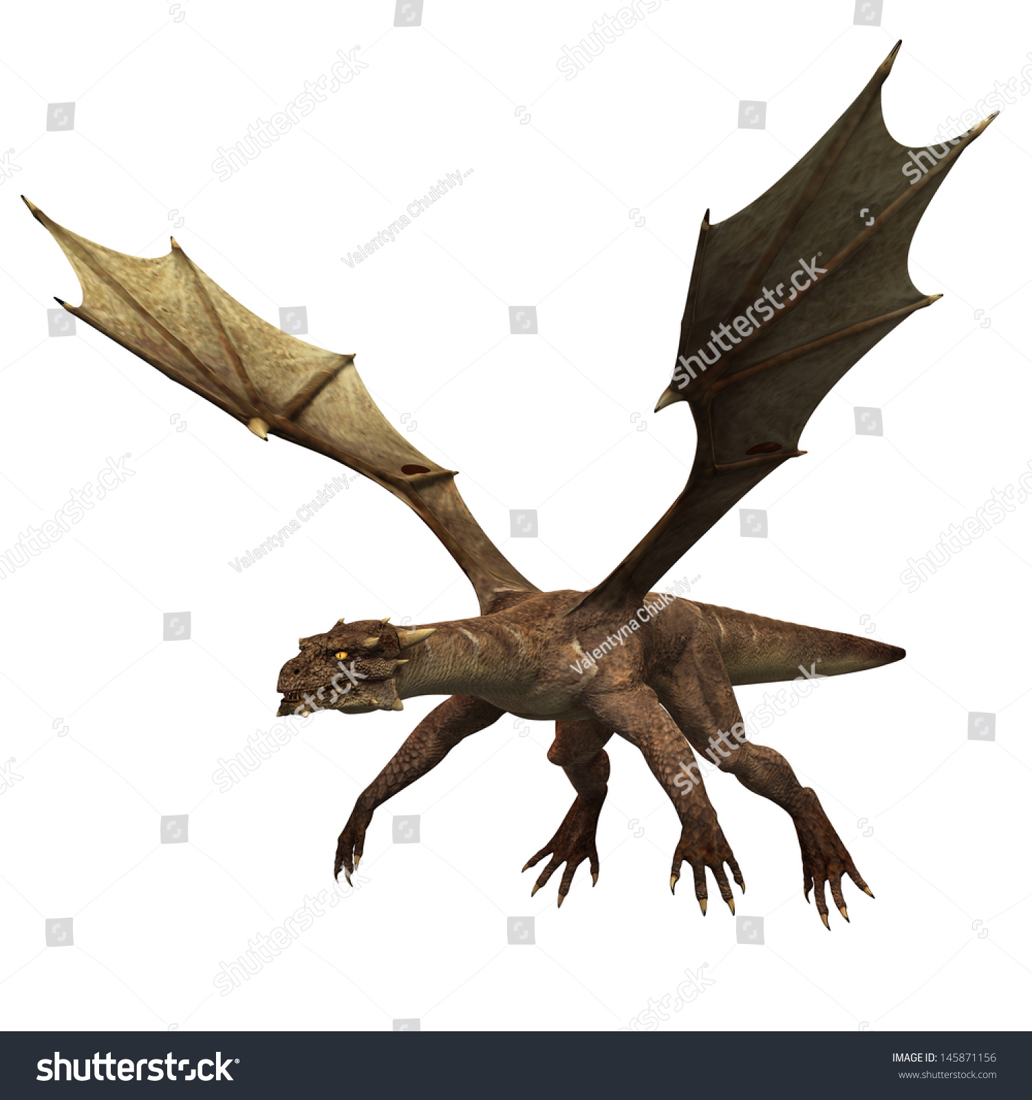 3d Digital Render Evil Dragon Isolated Stock Illustration 145871156