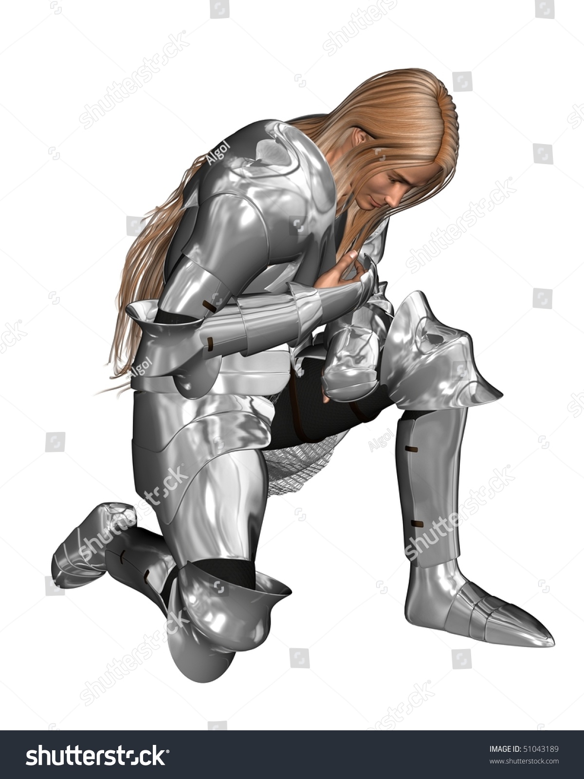 3 D Digital Render Sir Lancelot Du Stock Illustration 51043189