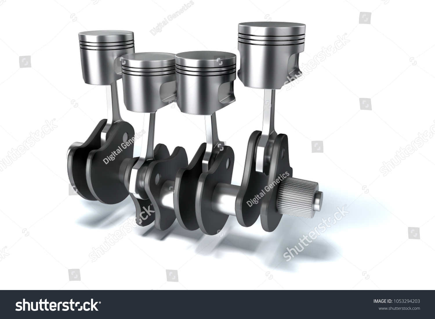 3d Engine Crankshaft Pistons Render Stock Illustration 1053294203 ...