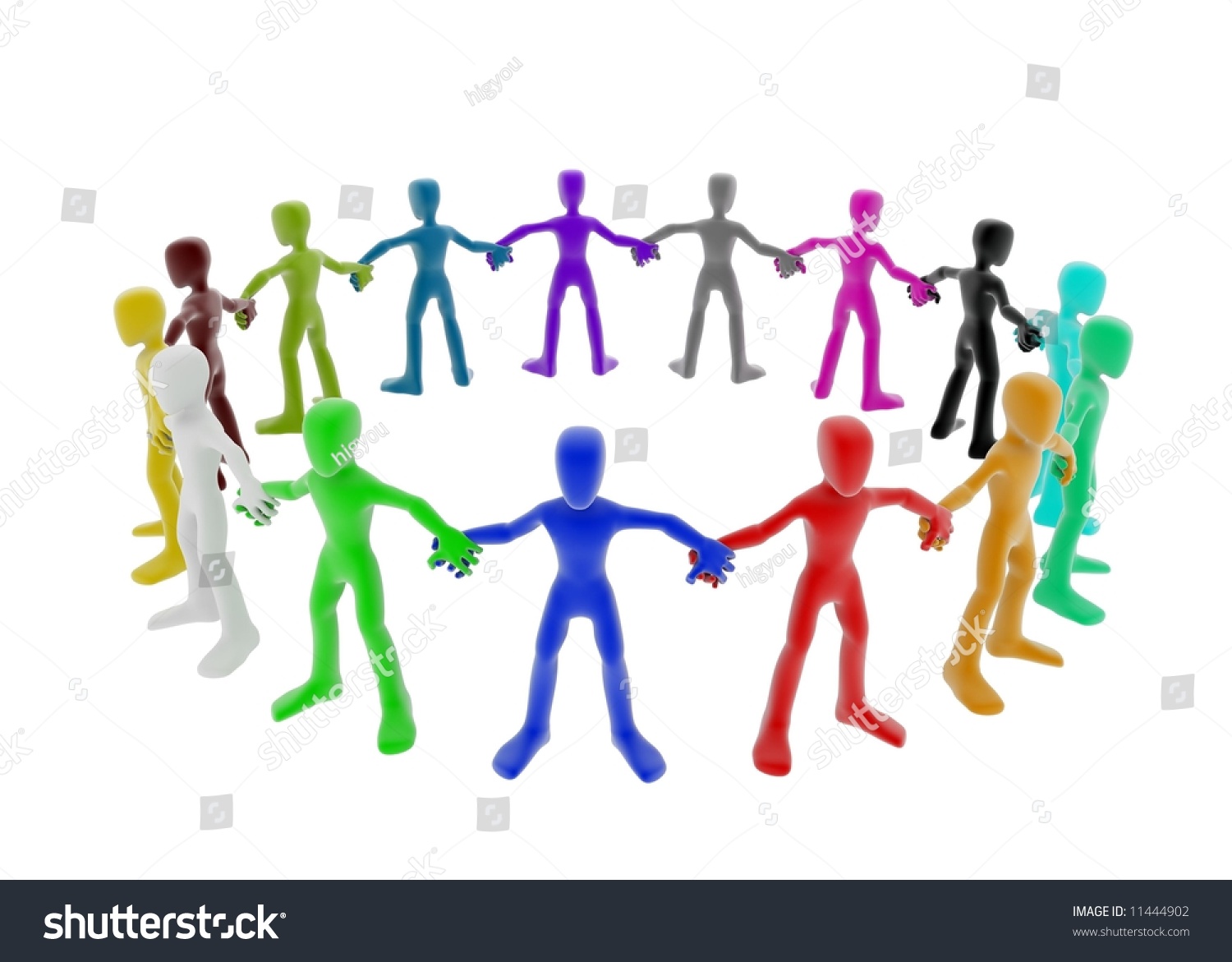 3 D Figures Different Colors Standing Circle Stock Illustration ...