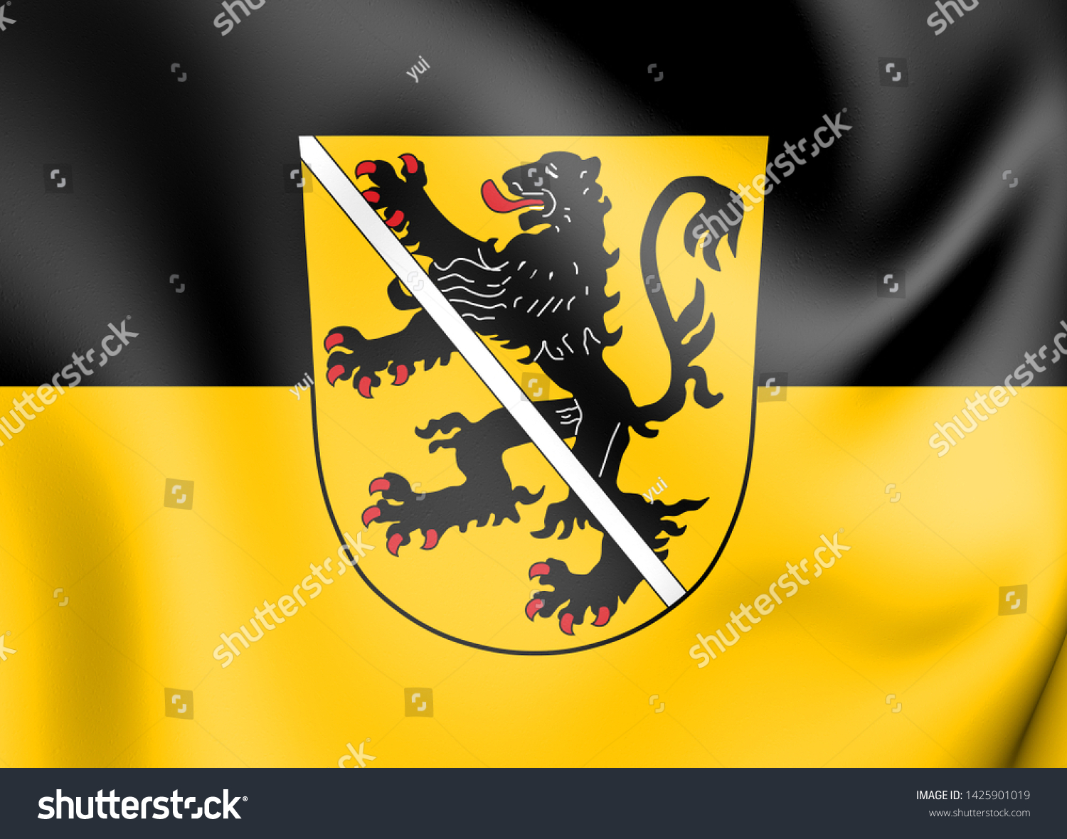 3d Flag Herzogenaurach Bavaria Germany 3d Stock Illustration 1425901019