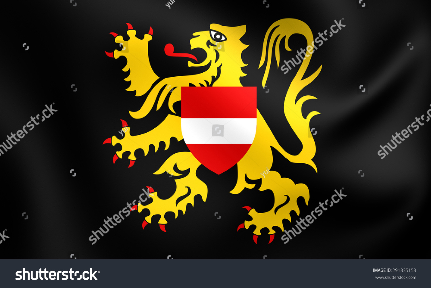 3d Flag Of The Flemish Brabant, Belgium. Close Up. Stock Photo ...