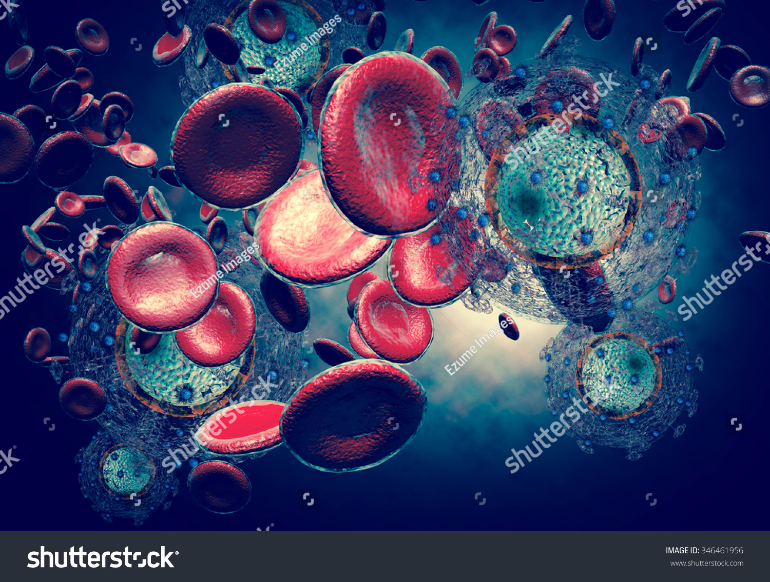 3d Generated Illustration Hiv Aids Virus Stockillustration