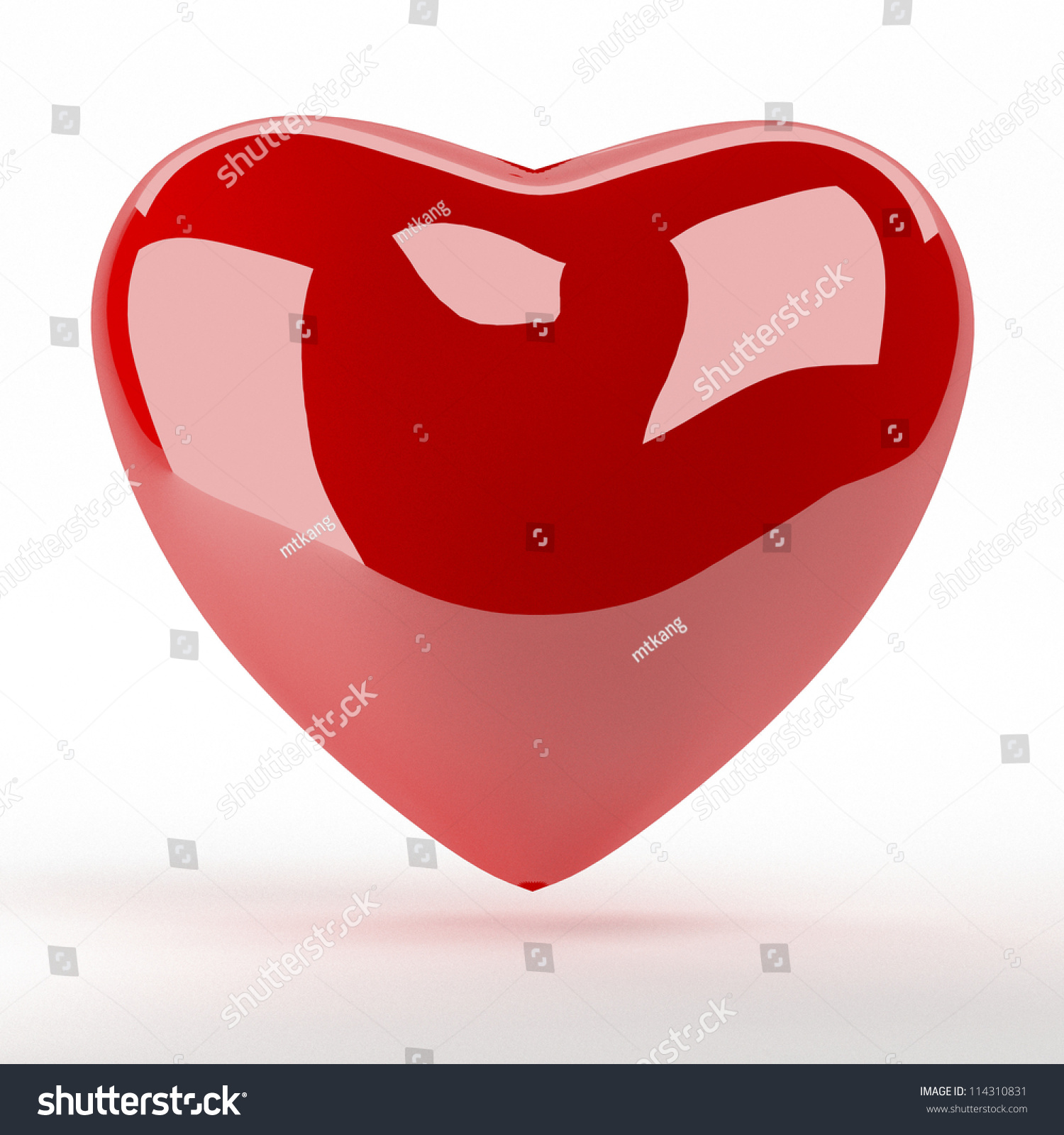 3d Glossy Shiny Heart Shape, For Love Or Valentine'S Concepts. Stock ...