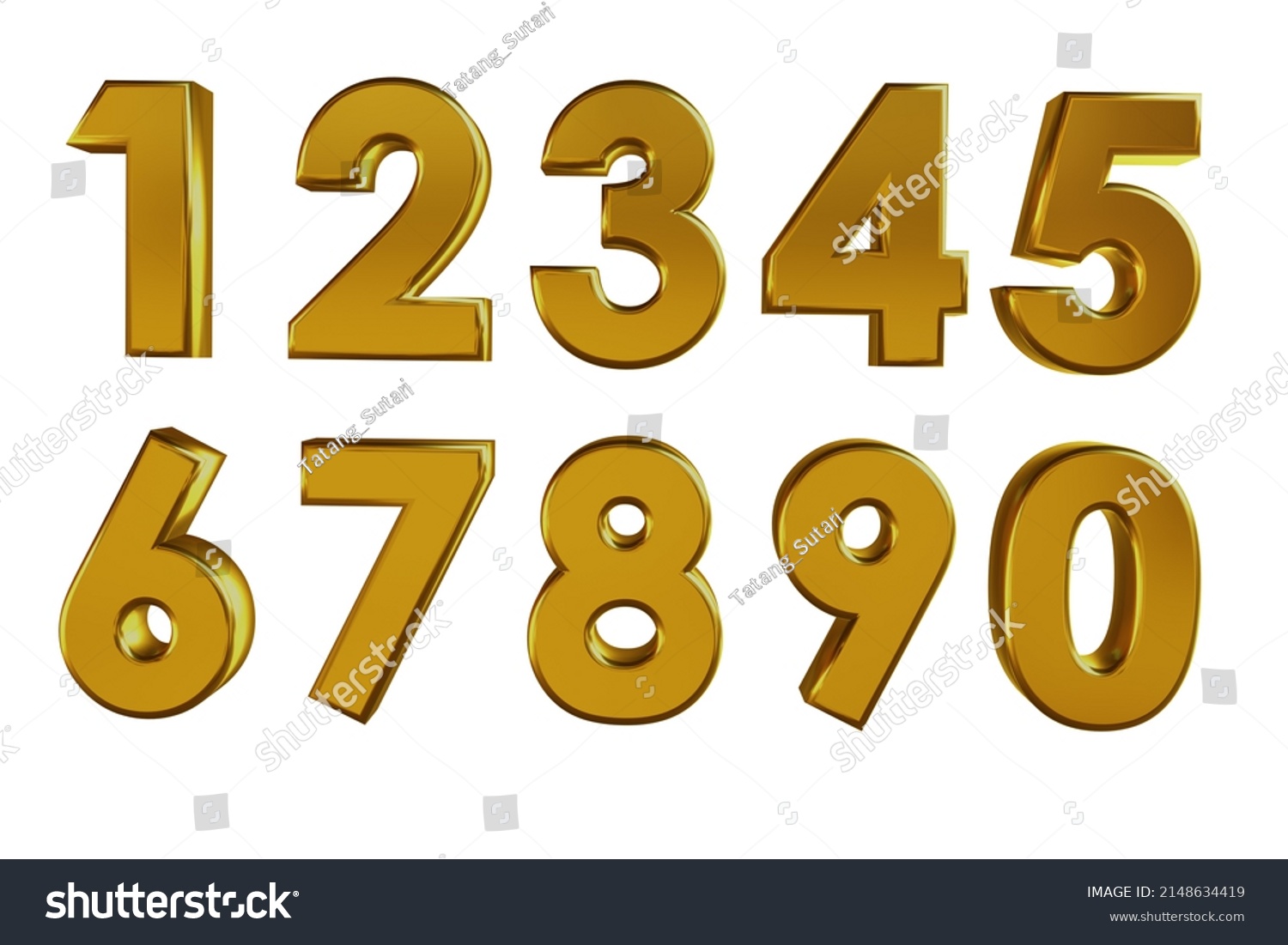 3d Gold Color Numbers 1 0 Stock Illustration 2148634419 | Shutterstock