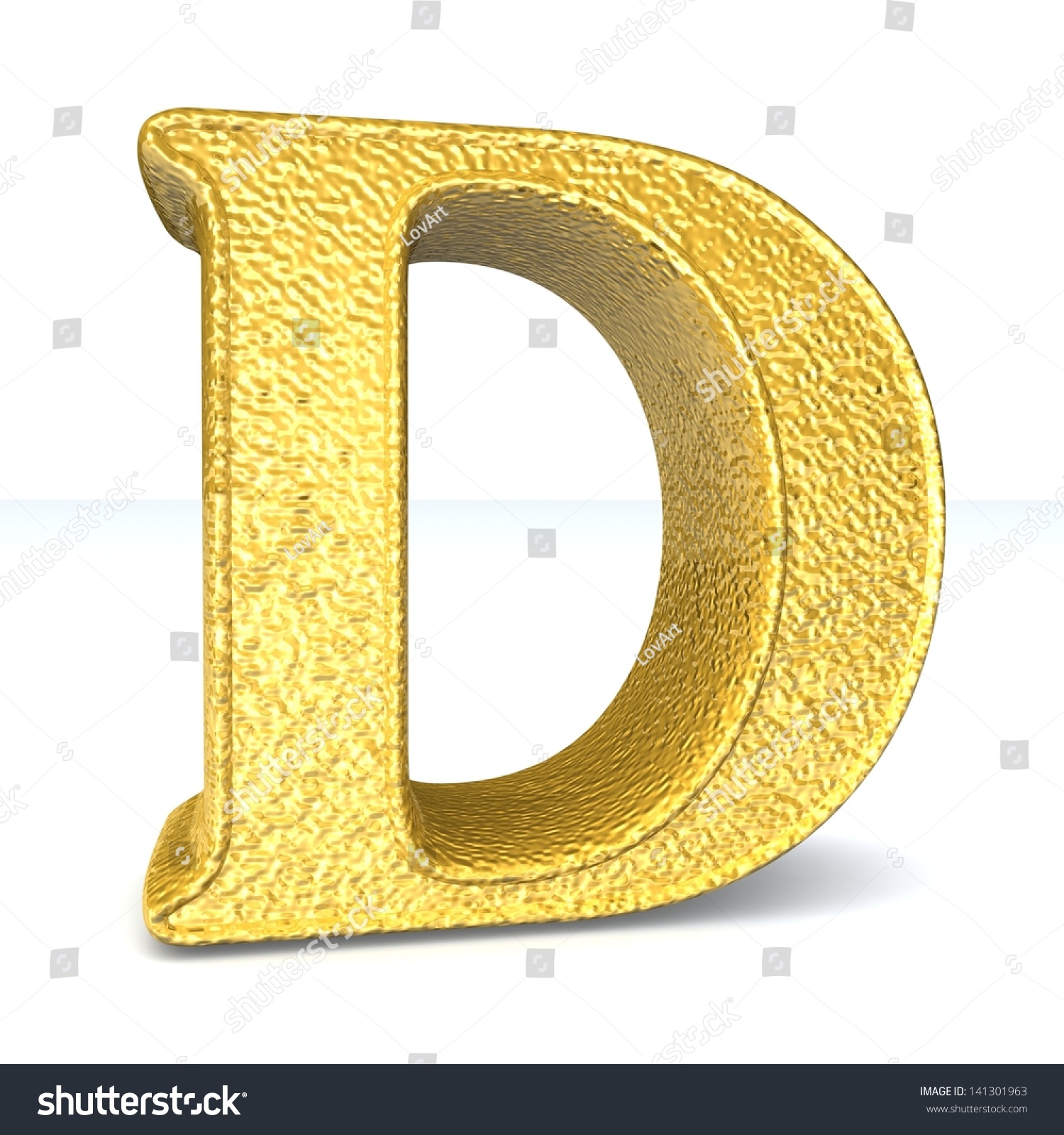 3d Gold Letter D One Letter Stock Illustration 141301963 - Shutterstock