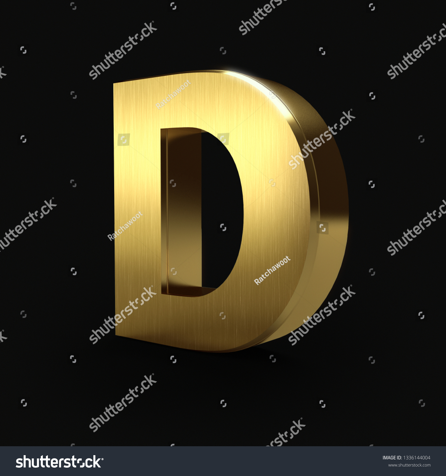 3d Golden Alphabet Letter D 3d Stock Illustration 1336144004 | Shutterstock