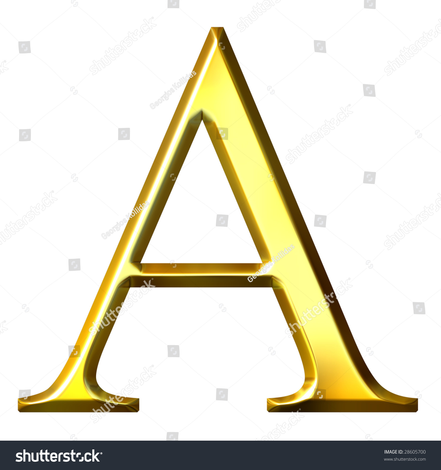 3d Golden Greek Letter Alpha Stock Photo 28605700 : Shutterstock