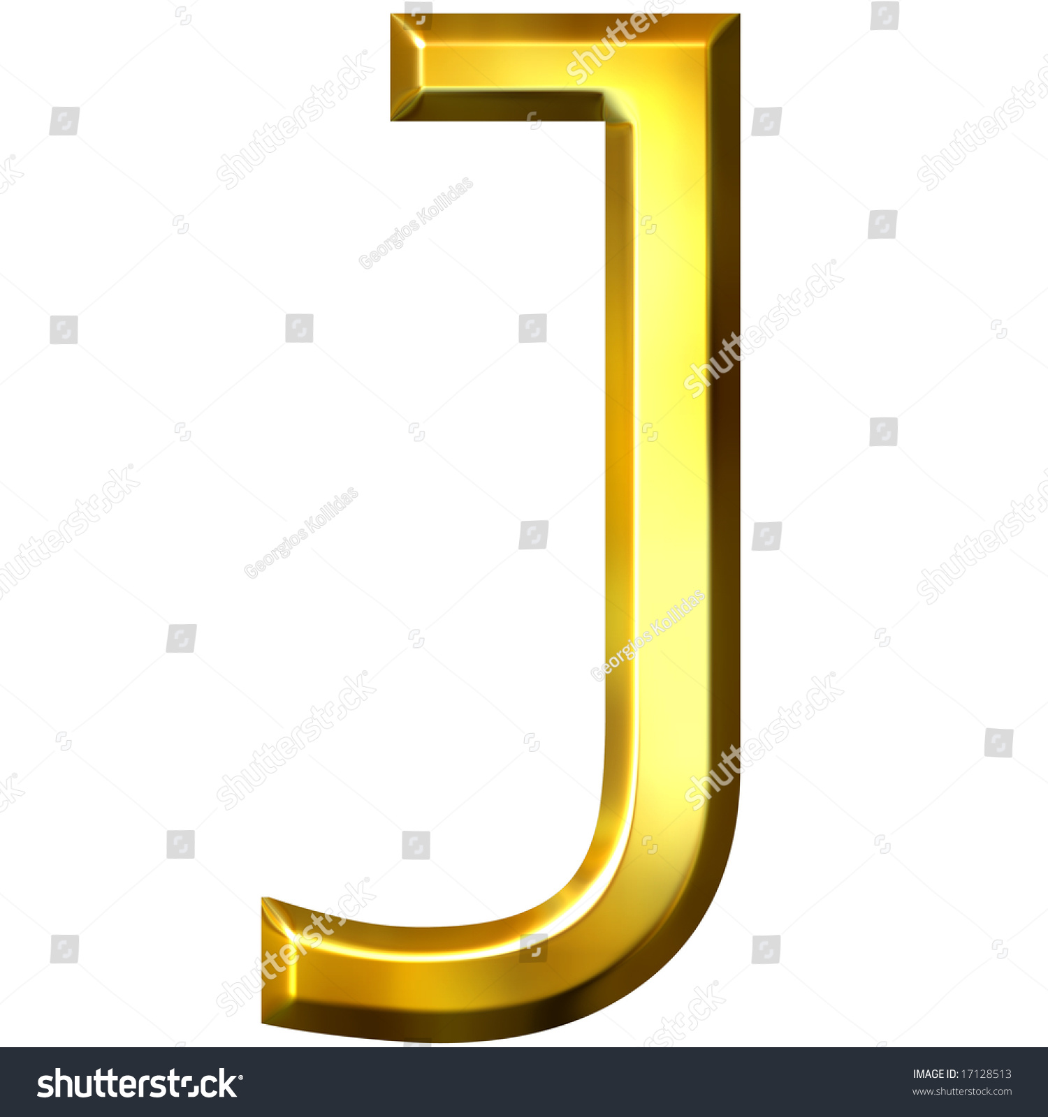 3d Golden Letter J Stock Photo 17128513 : Shutterstock