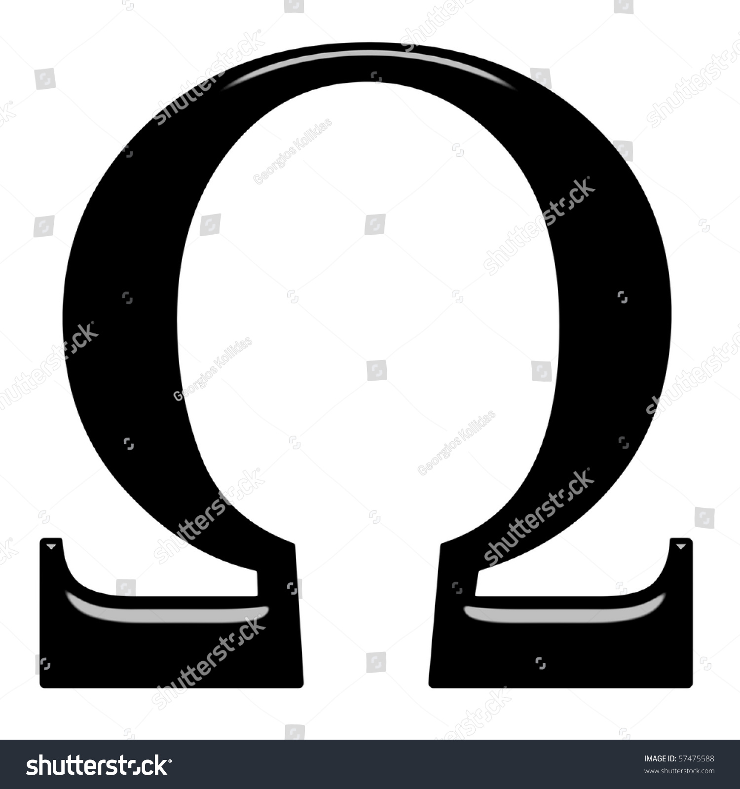 3d Greek Letter Omega Stock Photo 57475588 : Shutterstock