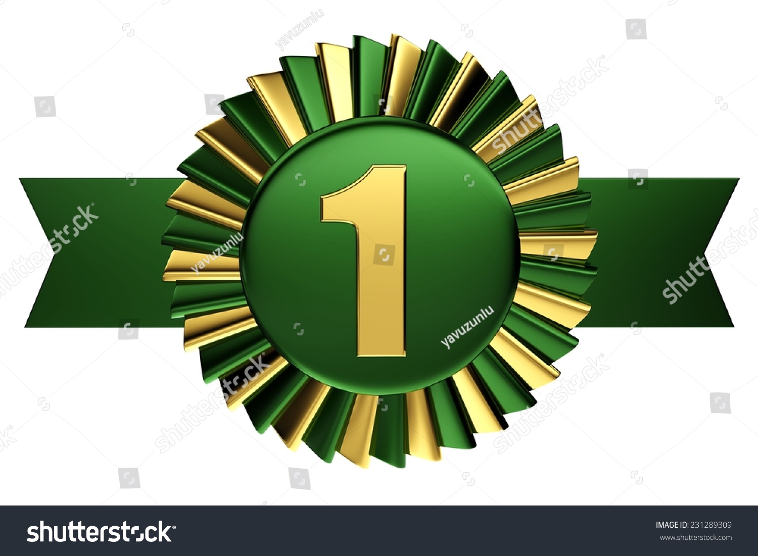 3d Green Gold Number 1 My Stock Illustration 231289309