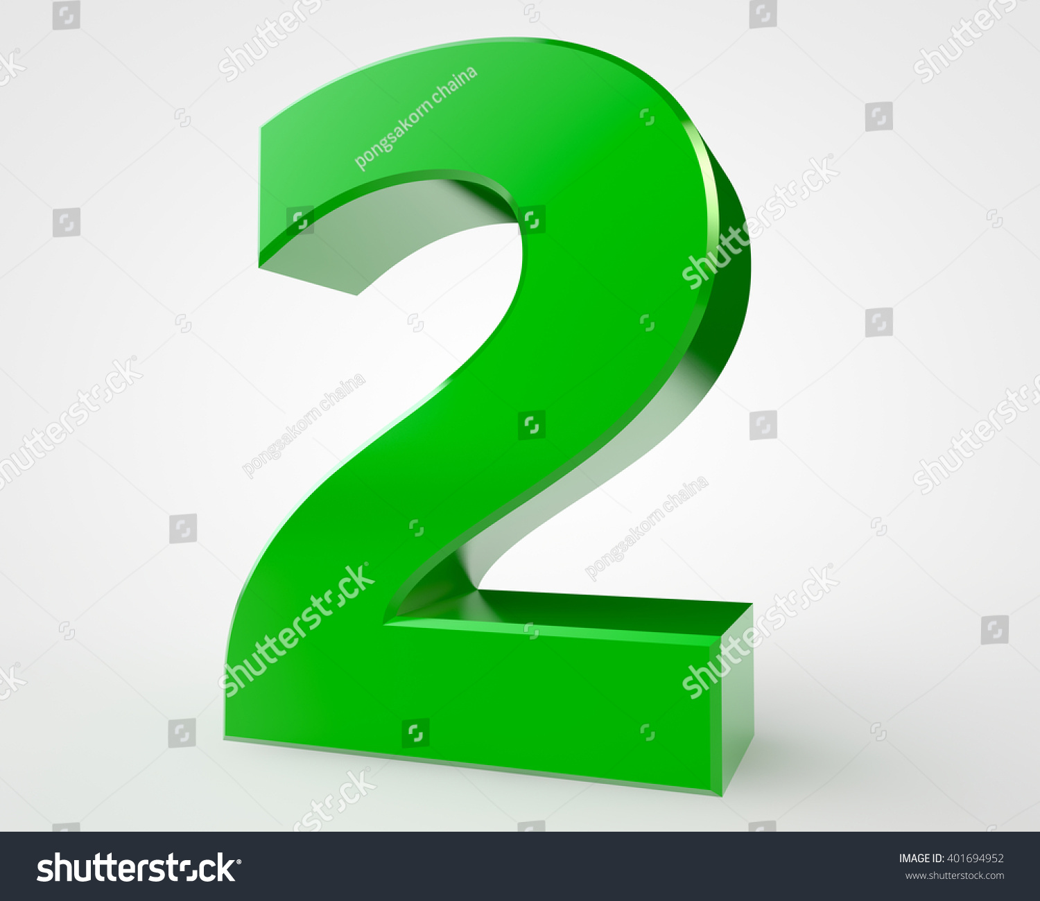 3d Green Number 2 Collection On Stock Illustration 401694952 Shutterstock